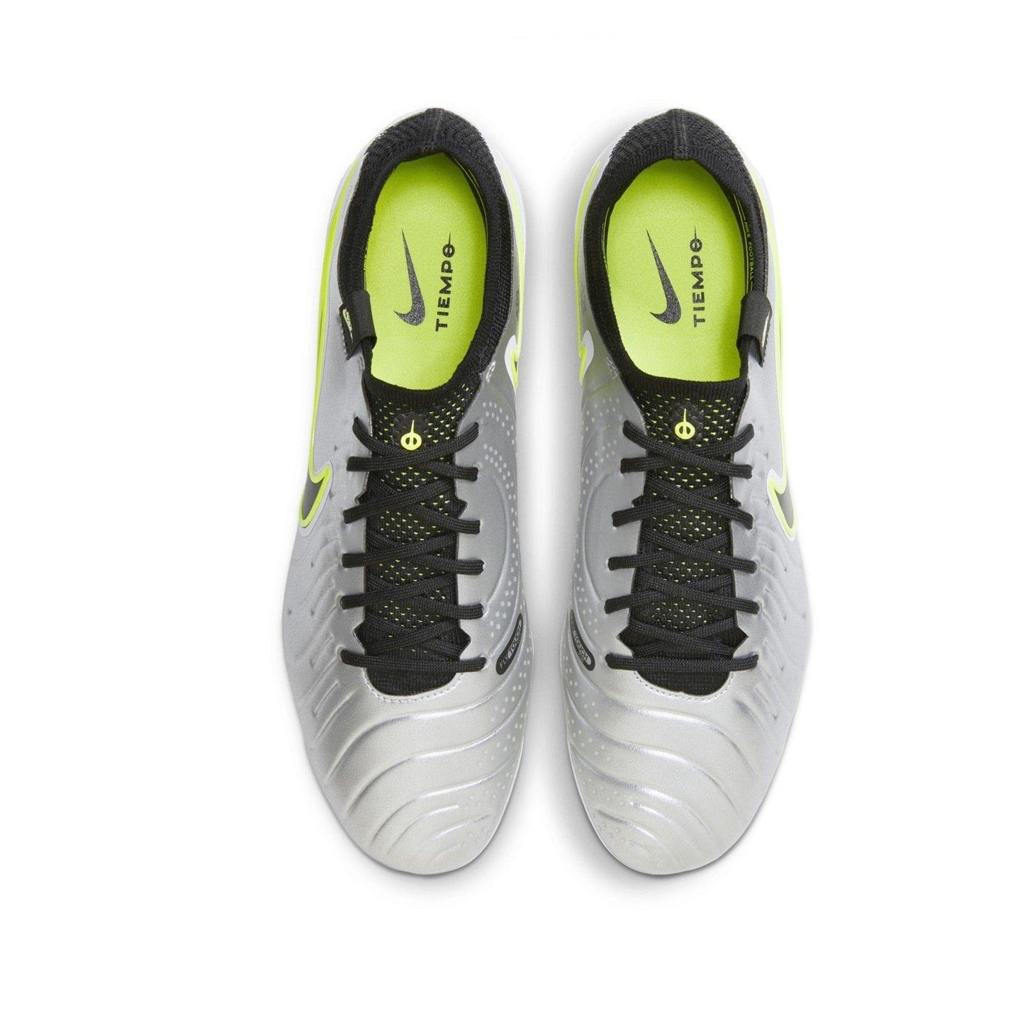 M.Silver/Black - Nike - Tiempo Legend 10 Elite Firm Ground Low Top Football Boots - 5