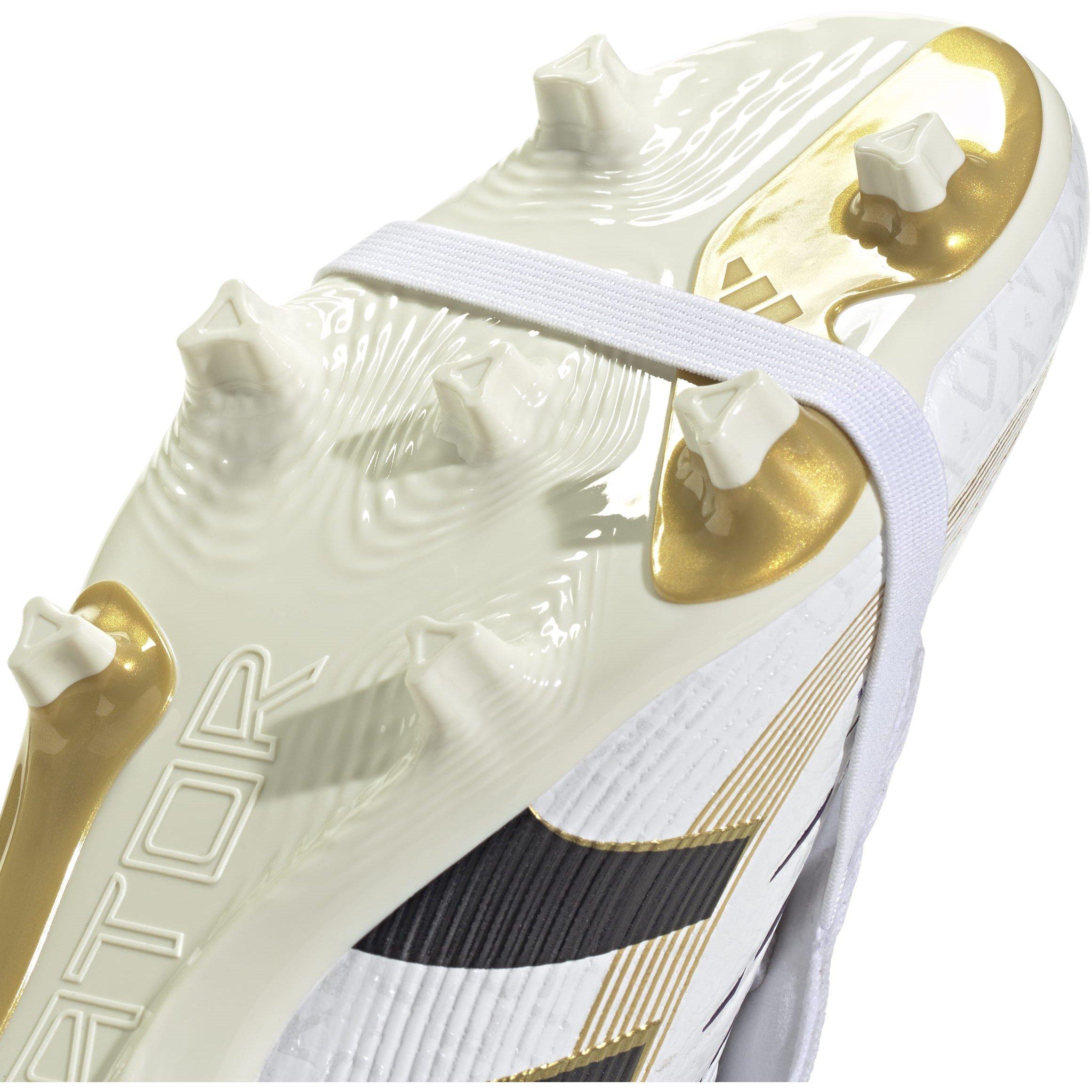 White/Blk/Gold - adidas - Pred League Firm Ground Football Boot - 8