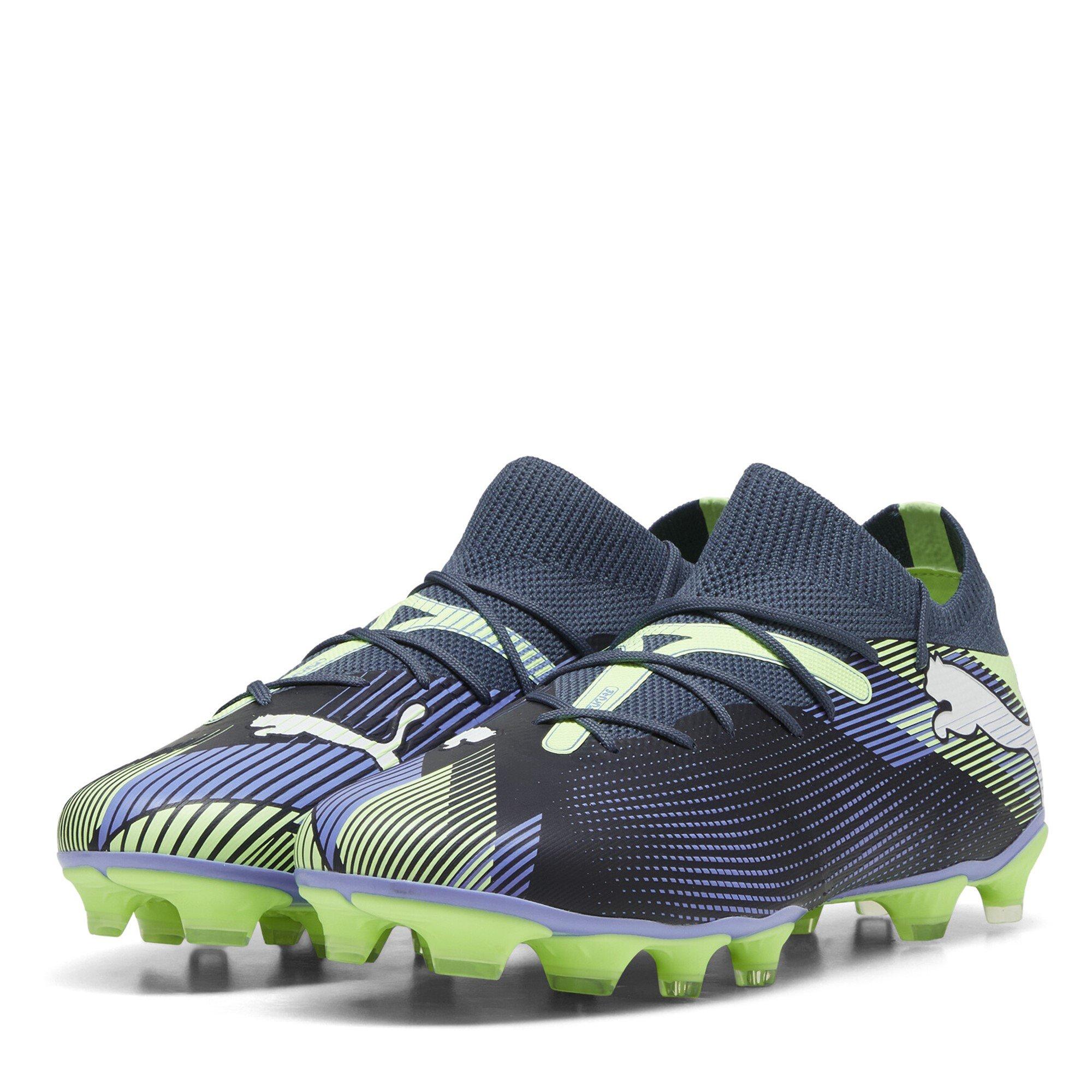 Puma Men's Future 7 Match Rush Firm Ground Football Boots - Grey/White/Grn - 9.5 (44)