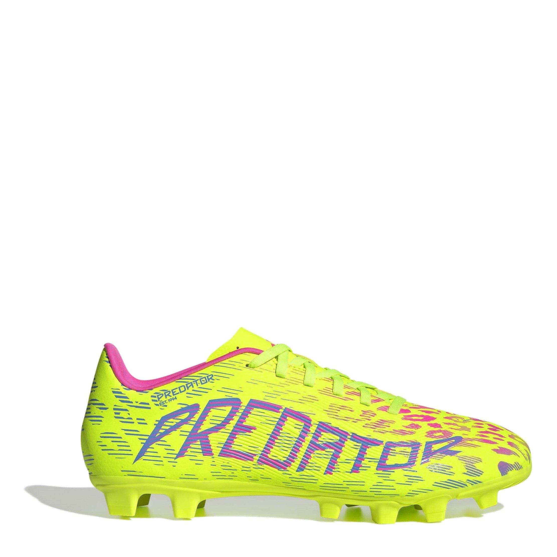 Adidas  Adults Predator Firm Ground Football Boots - Lucid Lemon/Blu - 11.5(46.7)