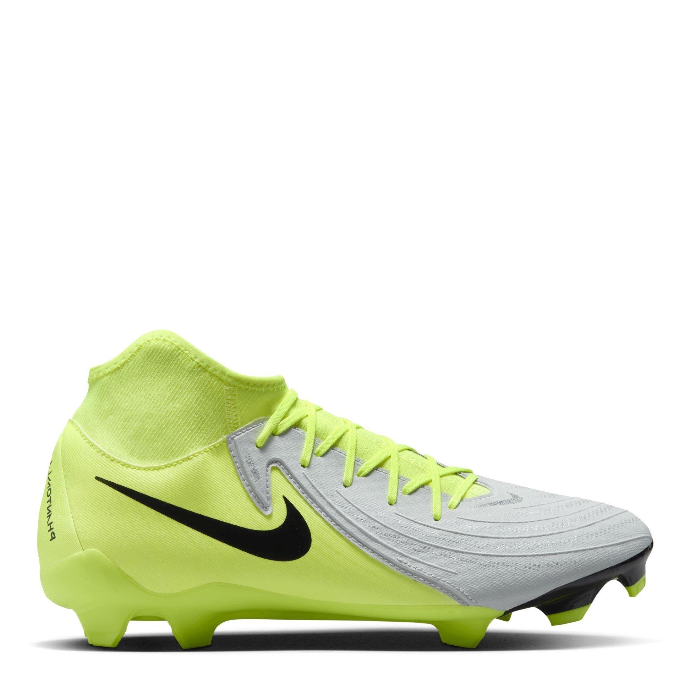 Nike Men's Silver/Volt Phantom Luna Ii Academy Firm Ground Football Boots - 10 (45)