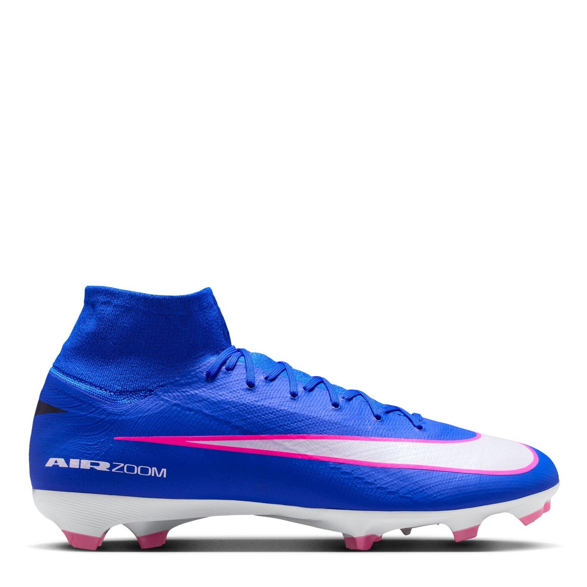 Nike Men's Zoom Mercurial Superfly 10 Pro Adults Firm Ground Football Boots - Blue/Wht/Pink - 6.5 (40.5)