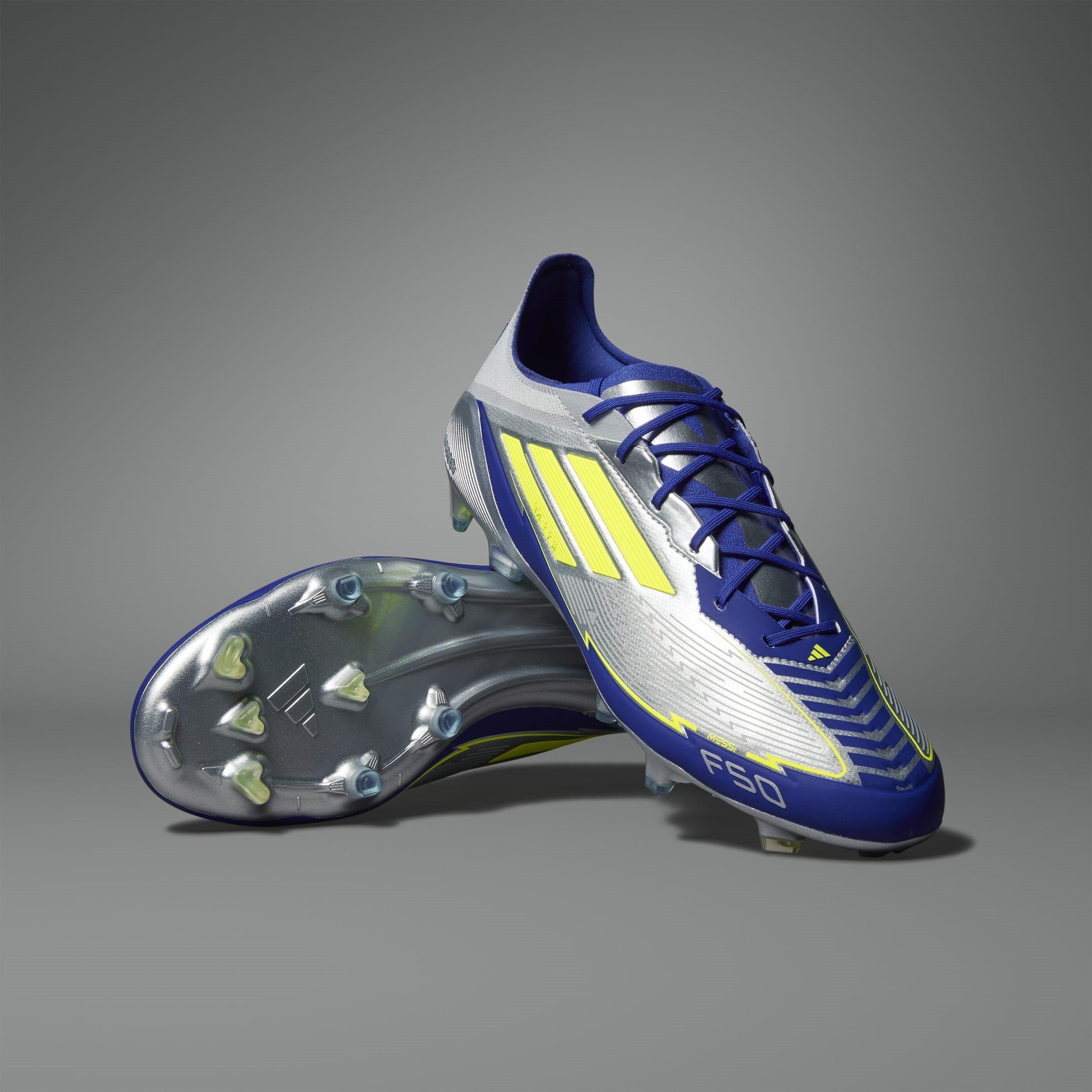 Silver/Blue - adidas - F50 Elite Adults Firm Ground Football Boots - 10