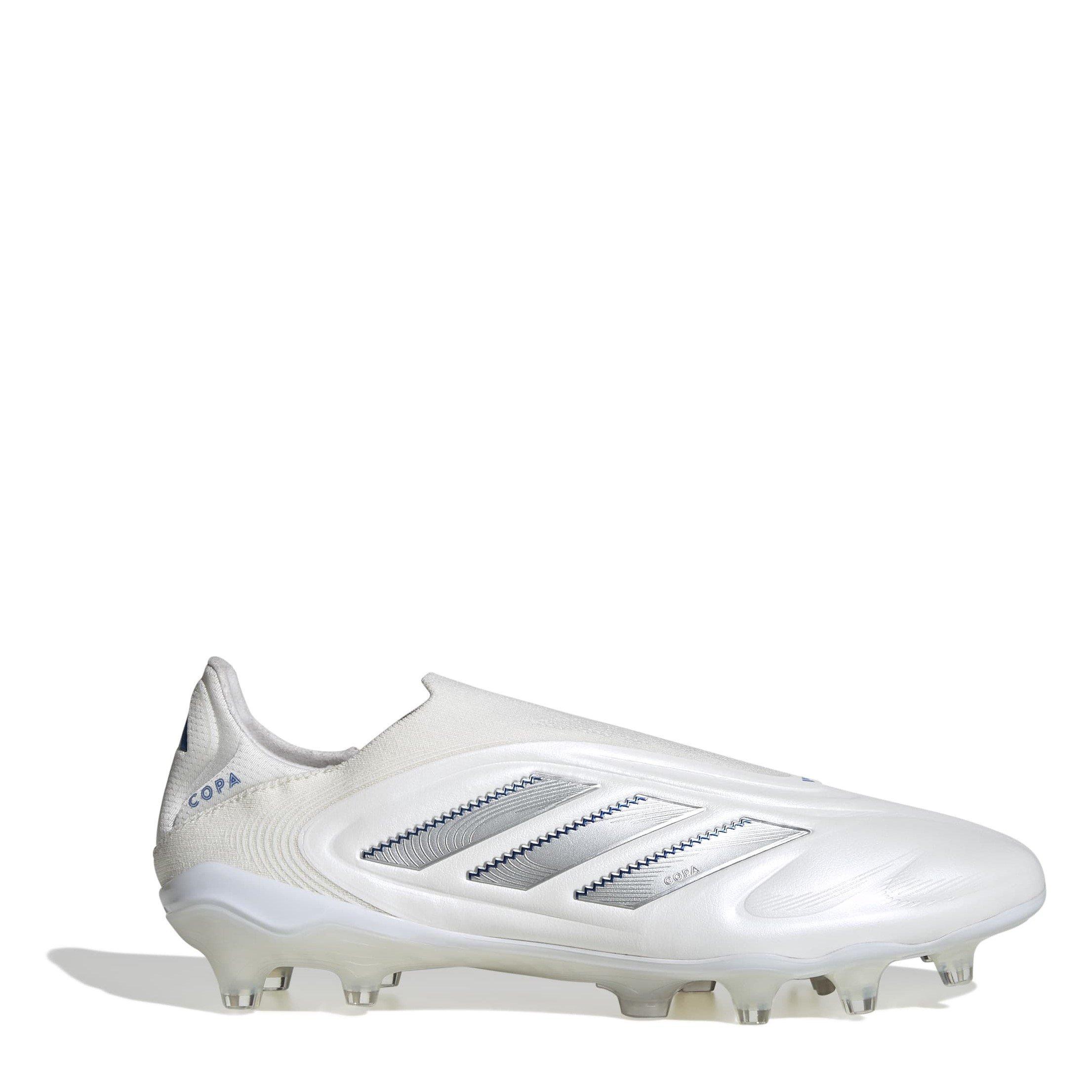 Adidas Men's Copa Pure Iii Elite Laceless Firm Ground Football Boots - White/Silver - 7.5 (41.3)