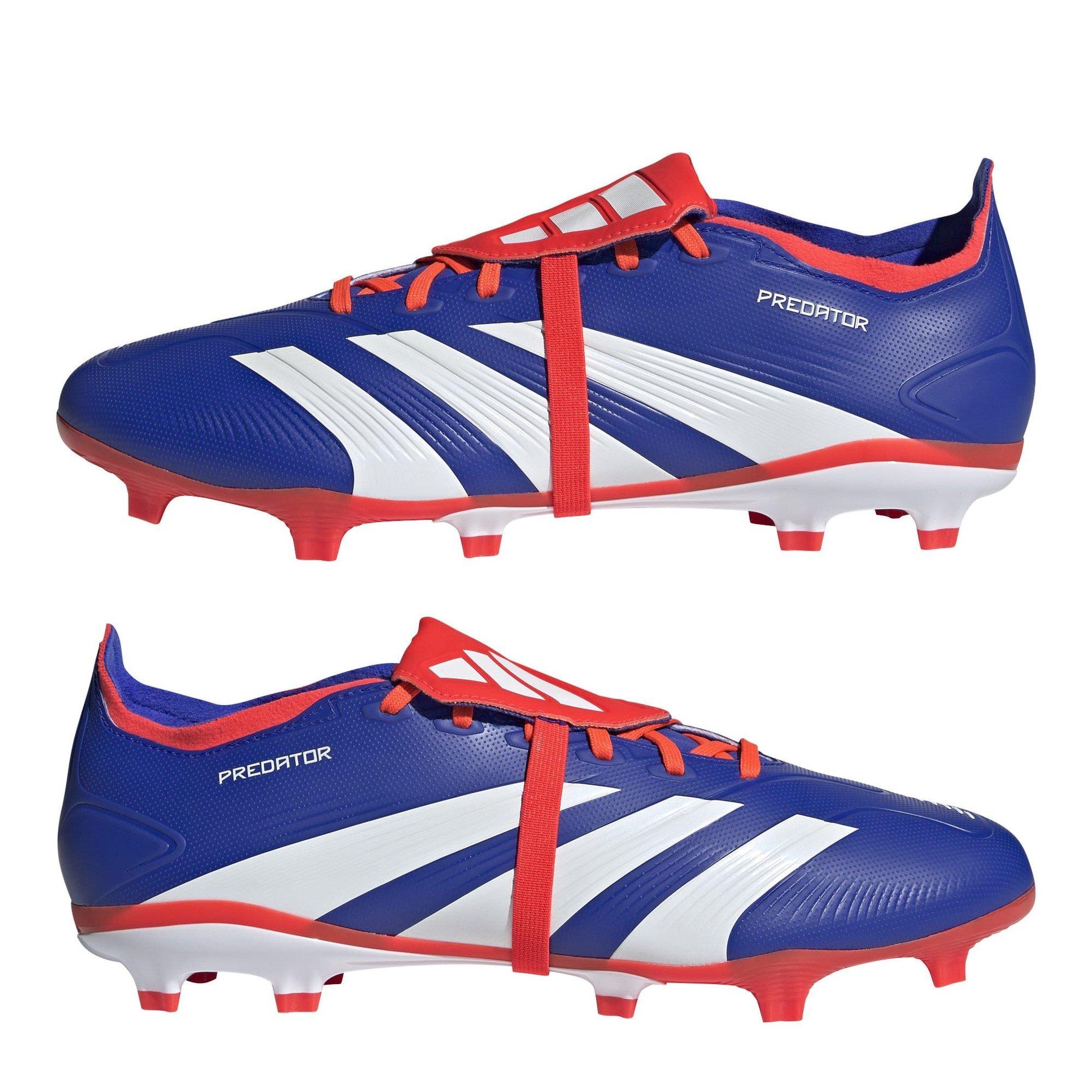 Blau/Weiß/Rot - adidas - Predator League Fold-Over Tongue Firm Ground Football Boots - 9