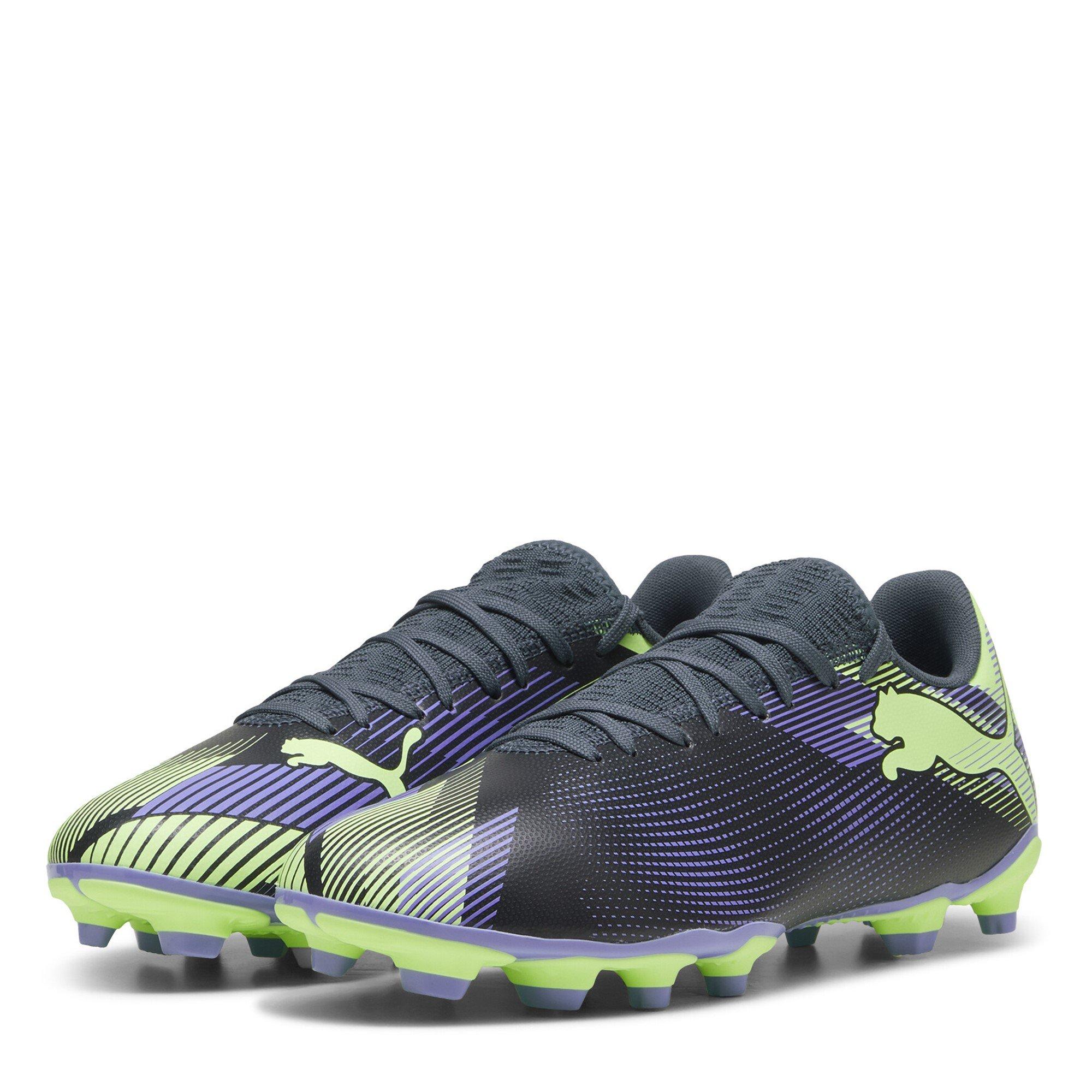 Puma Men's Future 7 Play Firm Ground Football Boots - Grey/Purple/Grn - 7.5 (41)