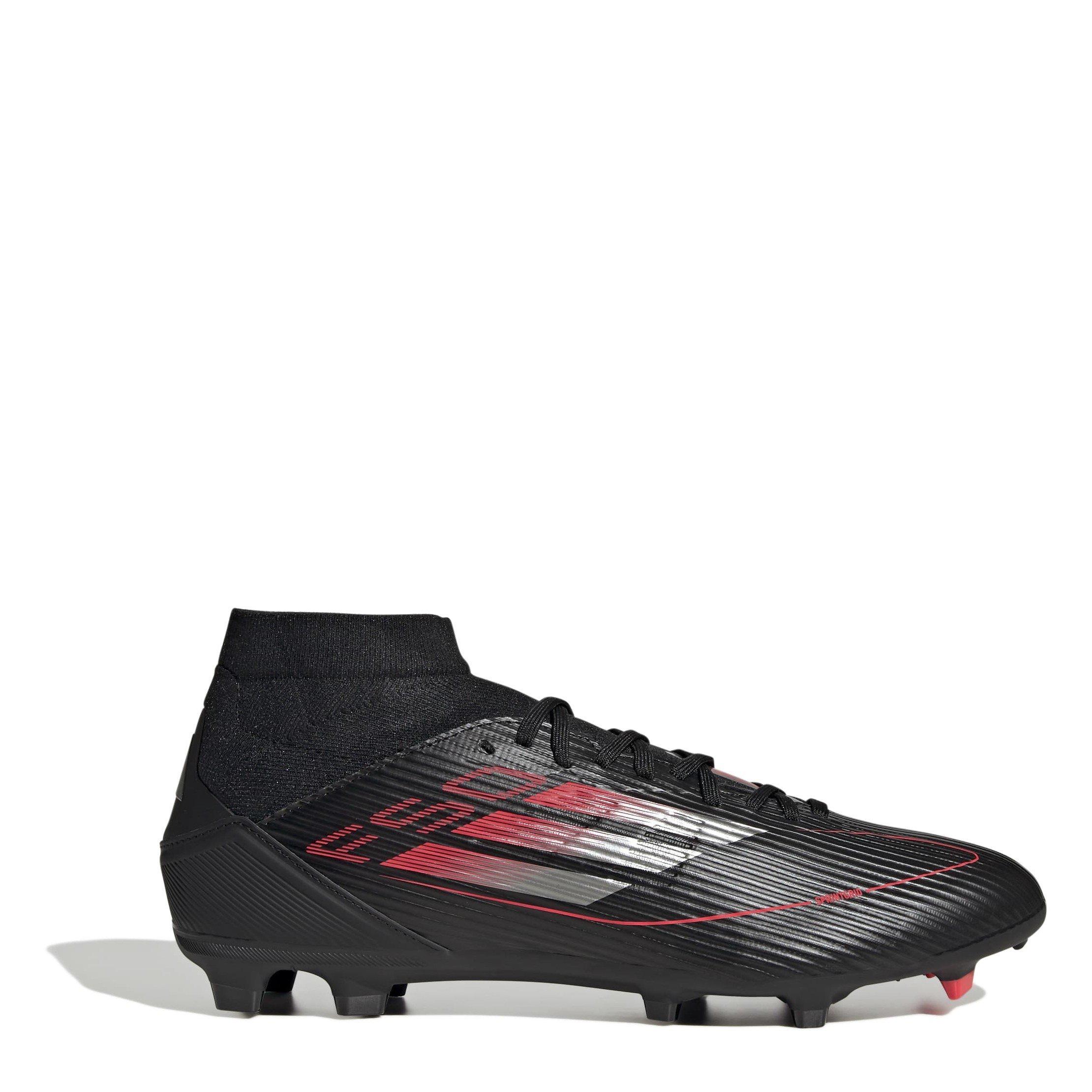 Adidas Men's F50 League Firm Ground Football Boots - Black/Iron/Red - 8.5 (42.7)