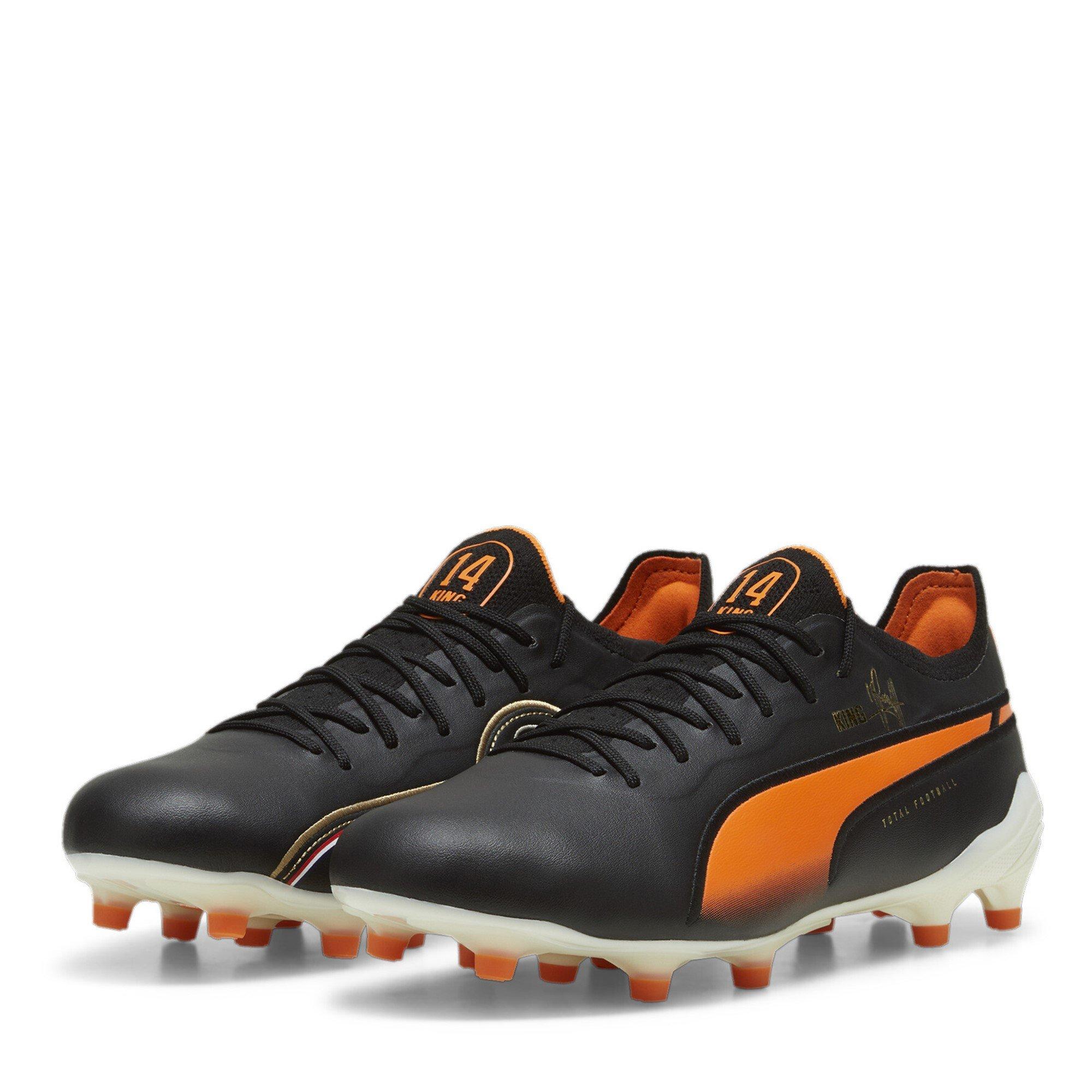 Puma Men's King Ultimate Firm Ground Football Boots - Blk/Wht/Orange - 7 (40.5)
