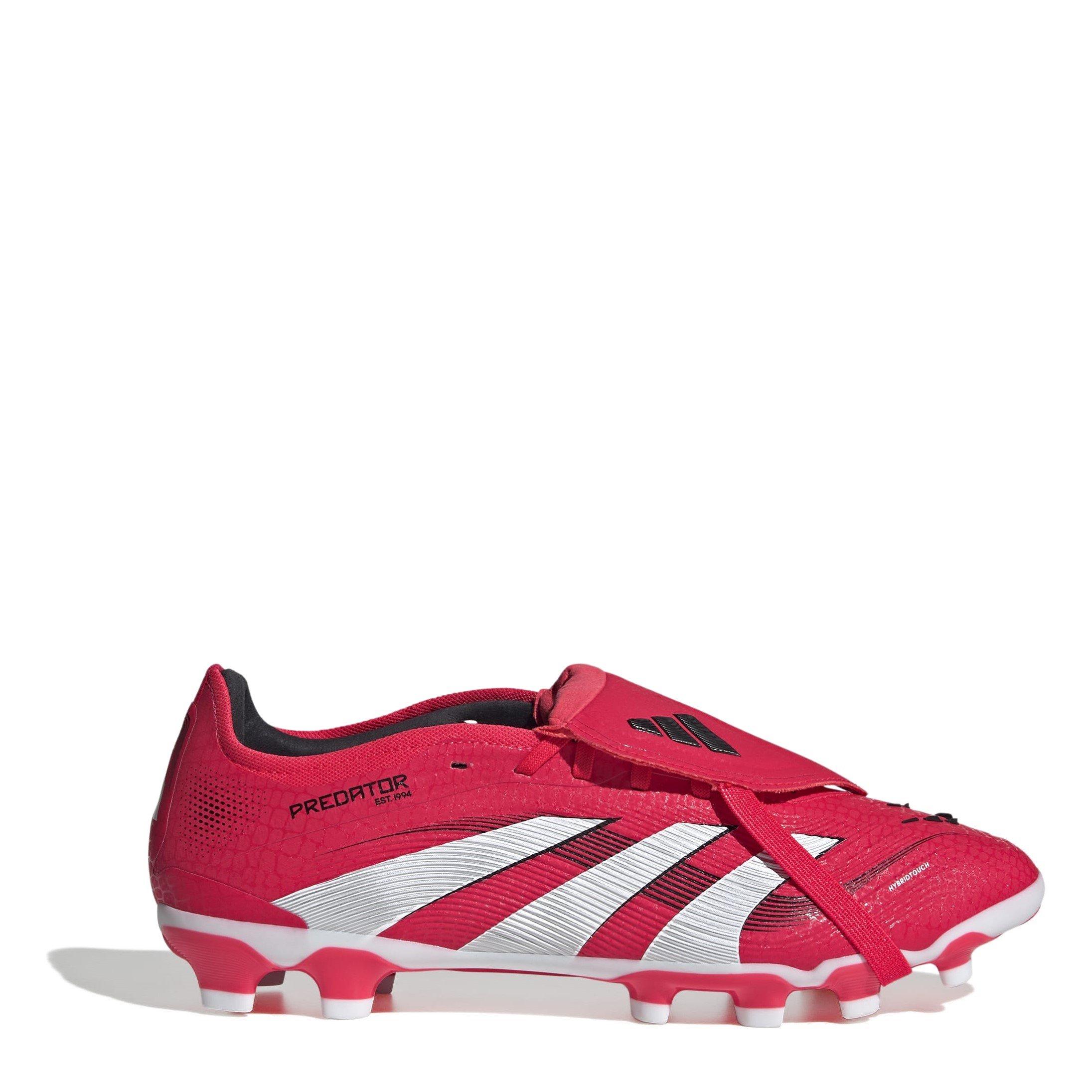 Adidas Men's Pator Pro Fold-Over  Ground Football Boots - Red/White/Black - 12 (47.3)