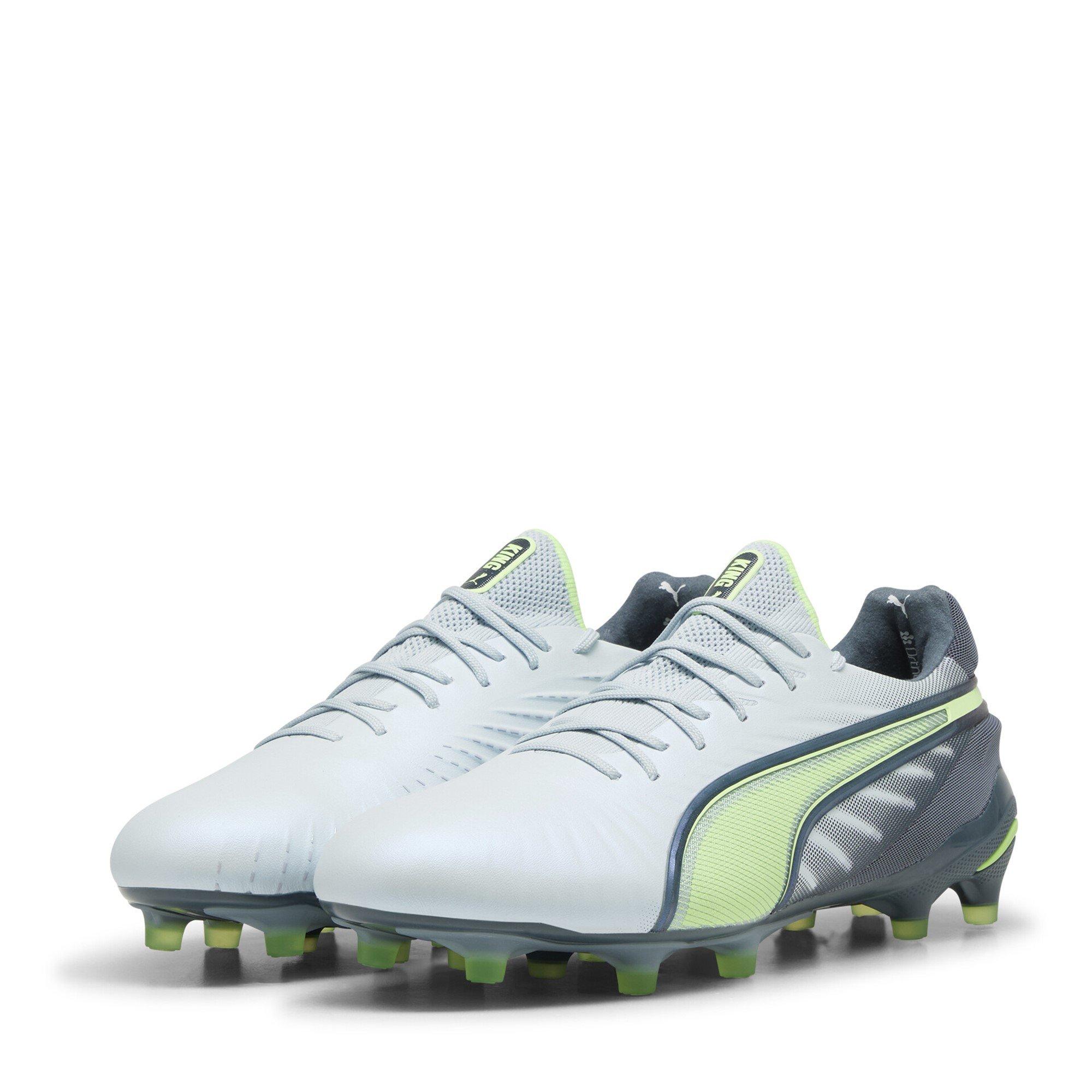 Puma Men's King Ultimate Firm Ground Football Boots - Grey/Yellow - 7 (40.5)