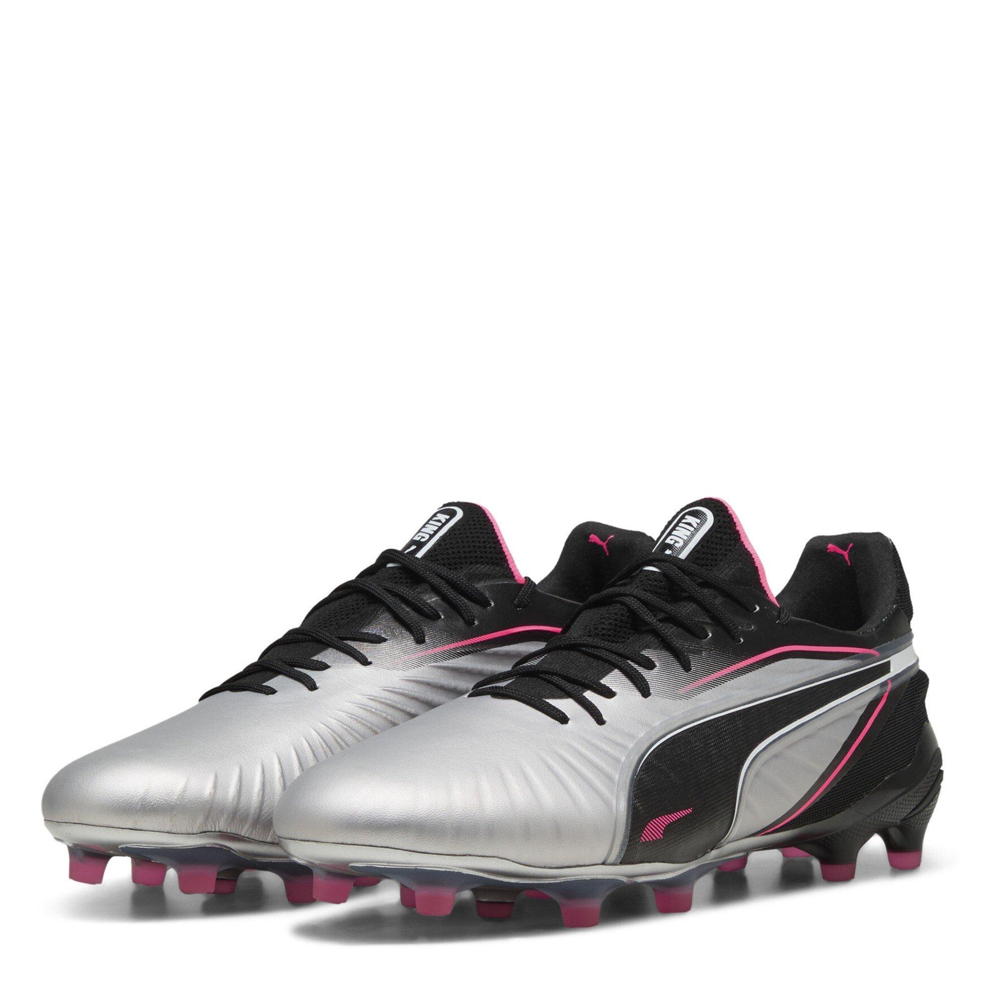 Puma Men's King Ultimate Firm Ground Football Boots - Silver/Black - 7.5 (41)