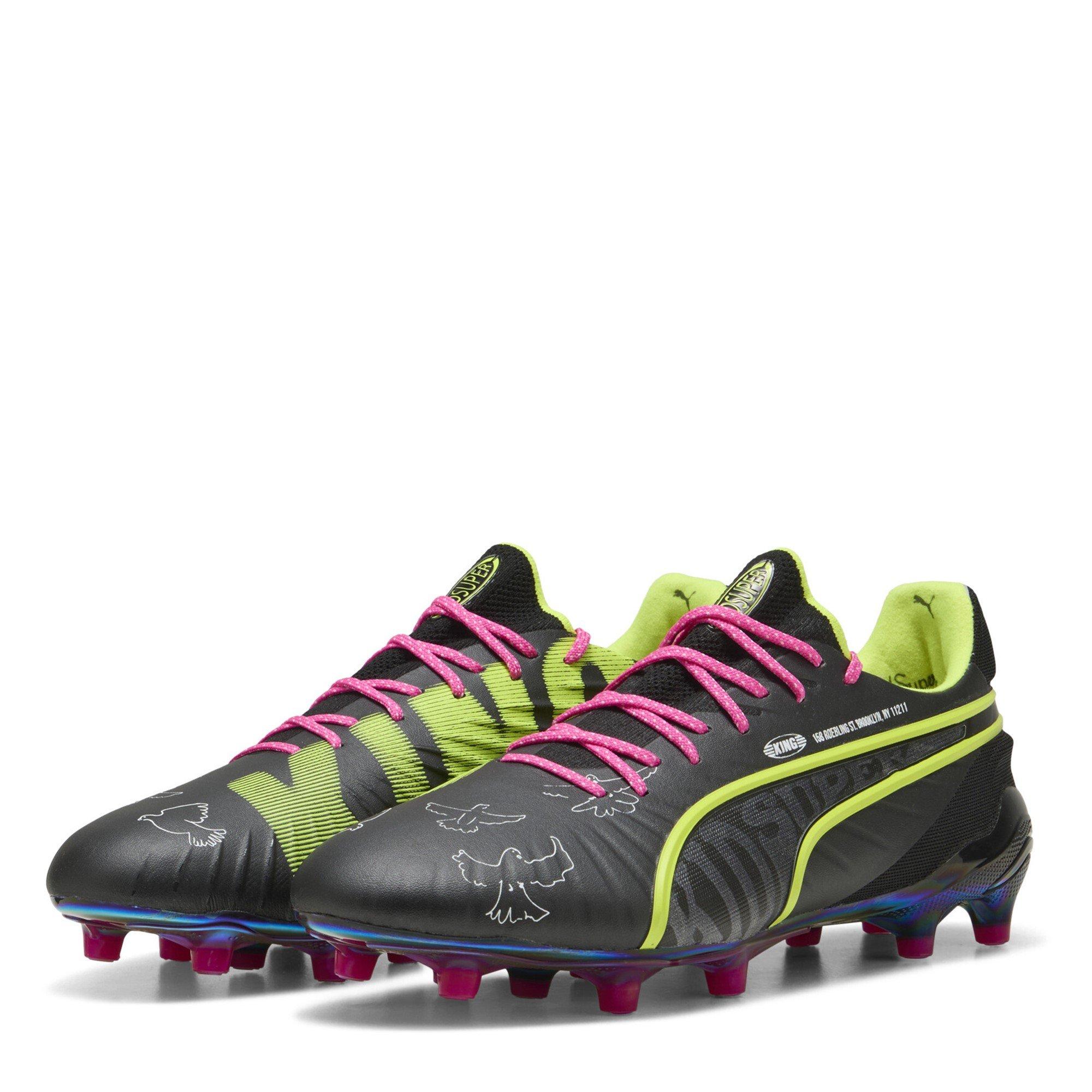 Puma Men's King Ultimate Firm Ground Football Boots - Black/Lime/Pink - 11 (46)