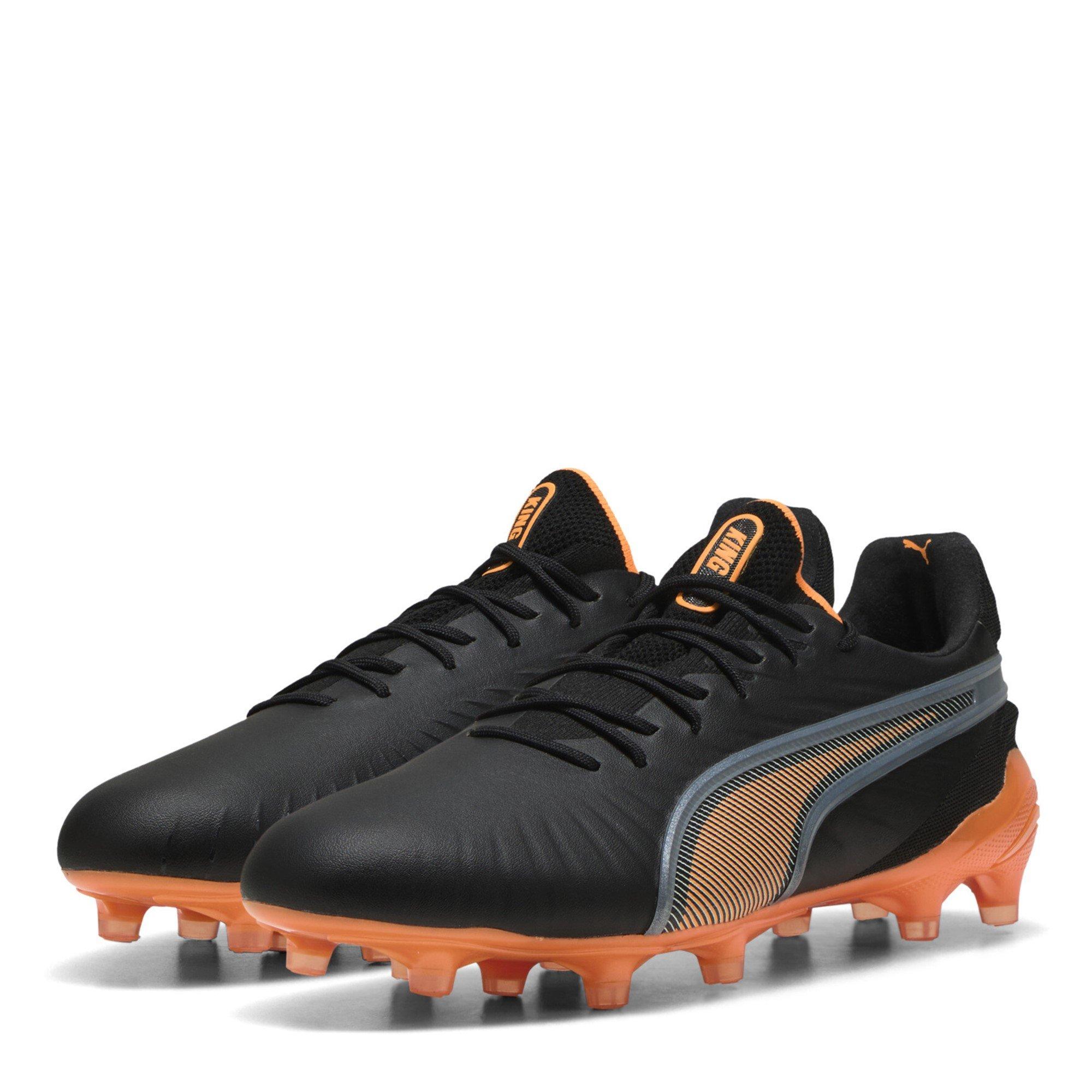 Puma Men's King Ultimate Firm Ground Football Boots - Black/Orange - 8.5 (42.5)