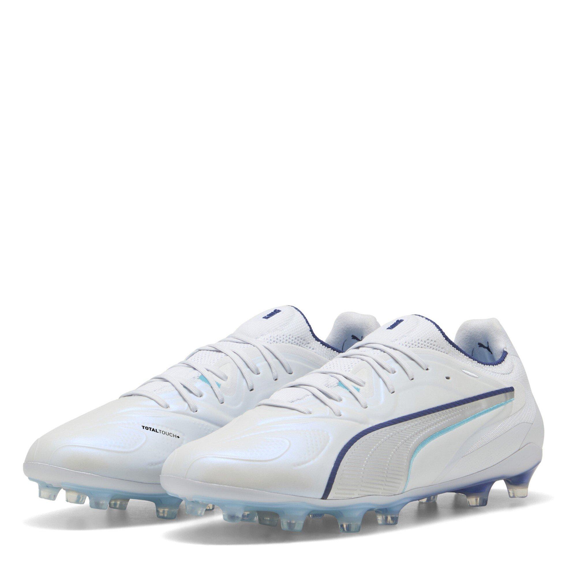 Puma Men's King Ultimate Firm Ground Football Boots - Silver/Blue - 10 (44.5)