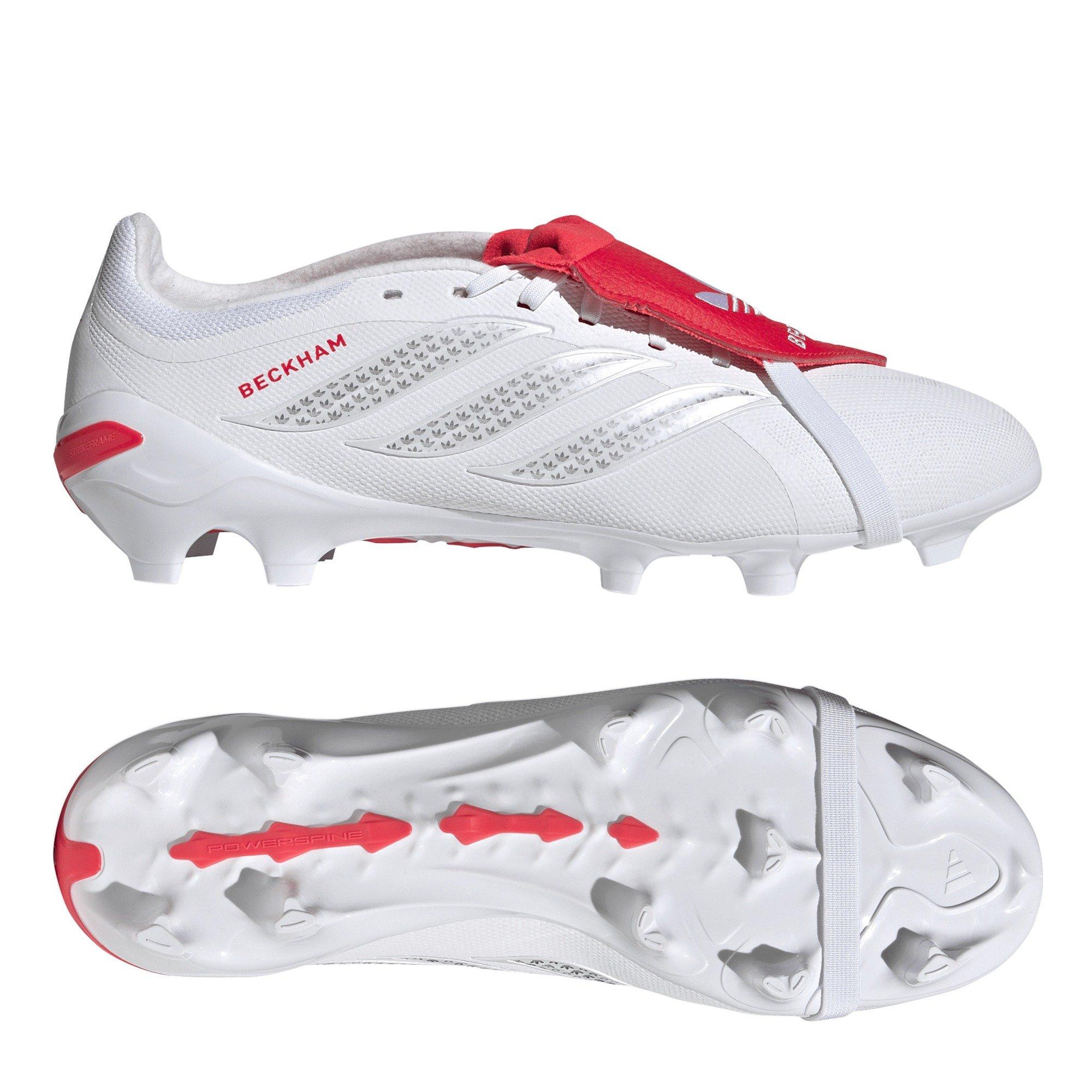 Wht/Silver/Red - adidas - Predator League Fold-Over Tongue Firm Ground Boots - 1