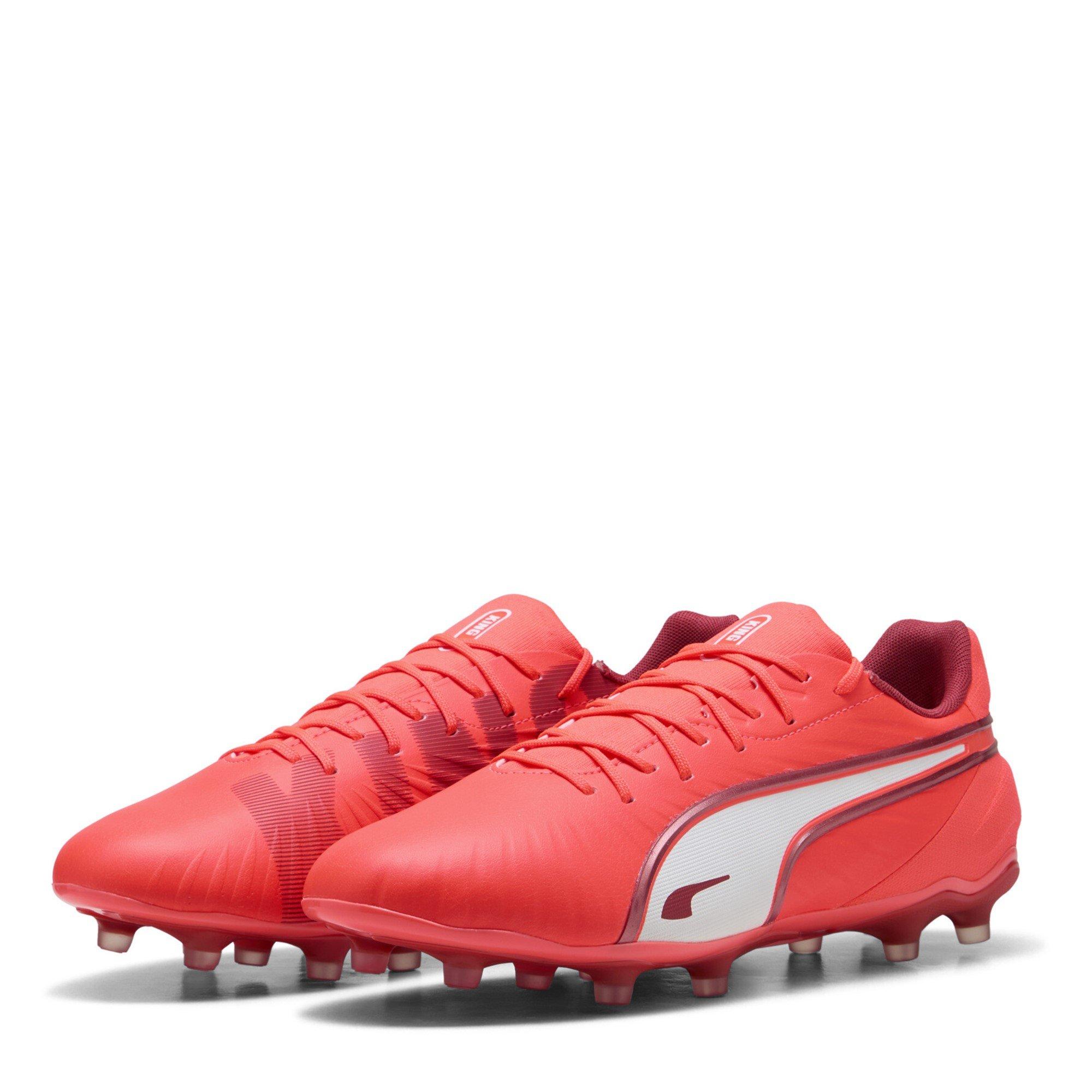 Puma Men's King Match 5 Firm Ground Football Boots - Red/White - 11 (46)