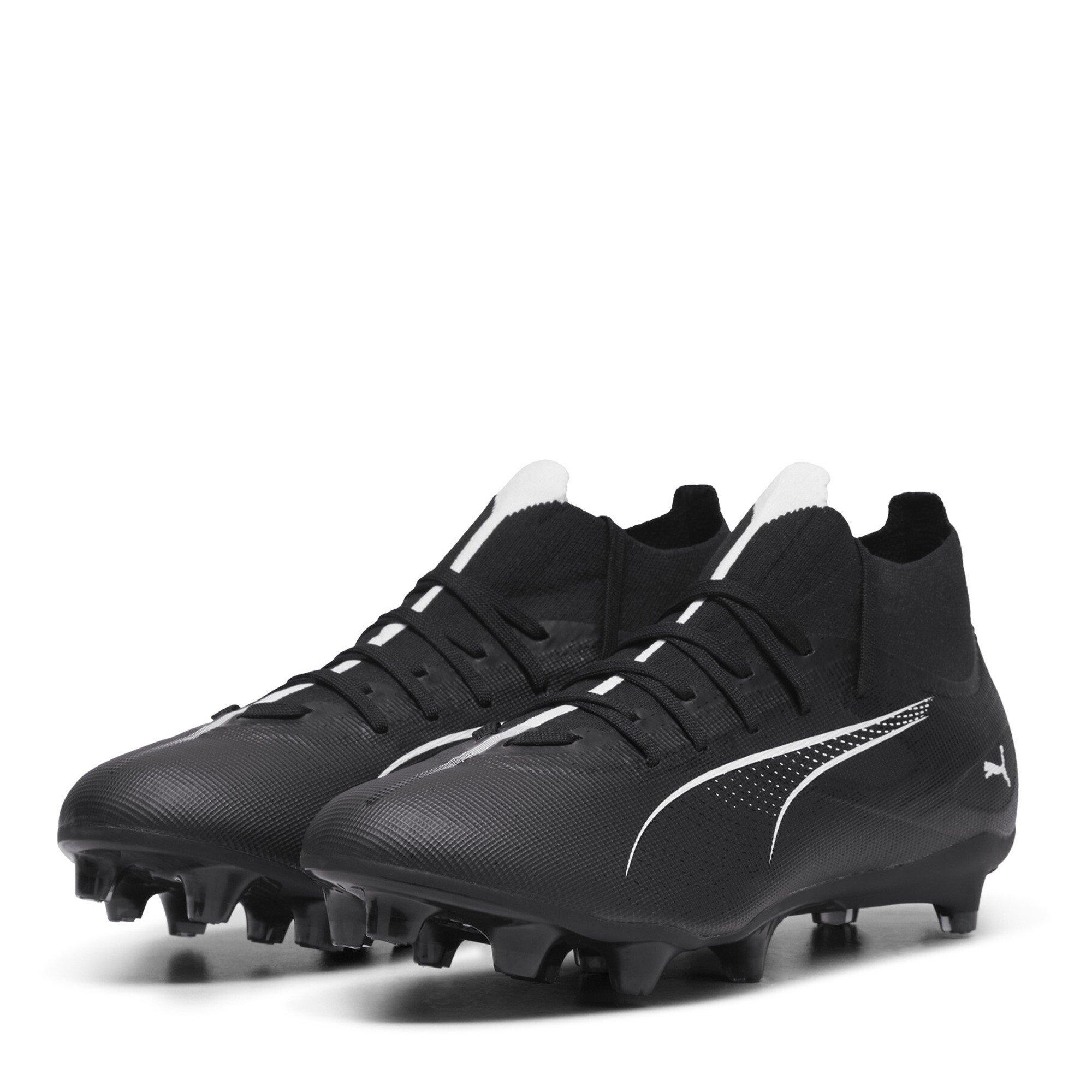 Puma Men's Ultra Match+ Firm Ground Football Boots - Black/White - 10 (44.5)