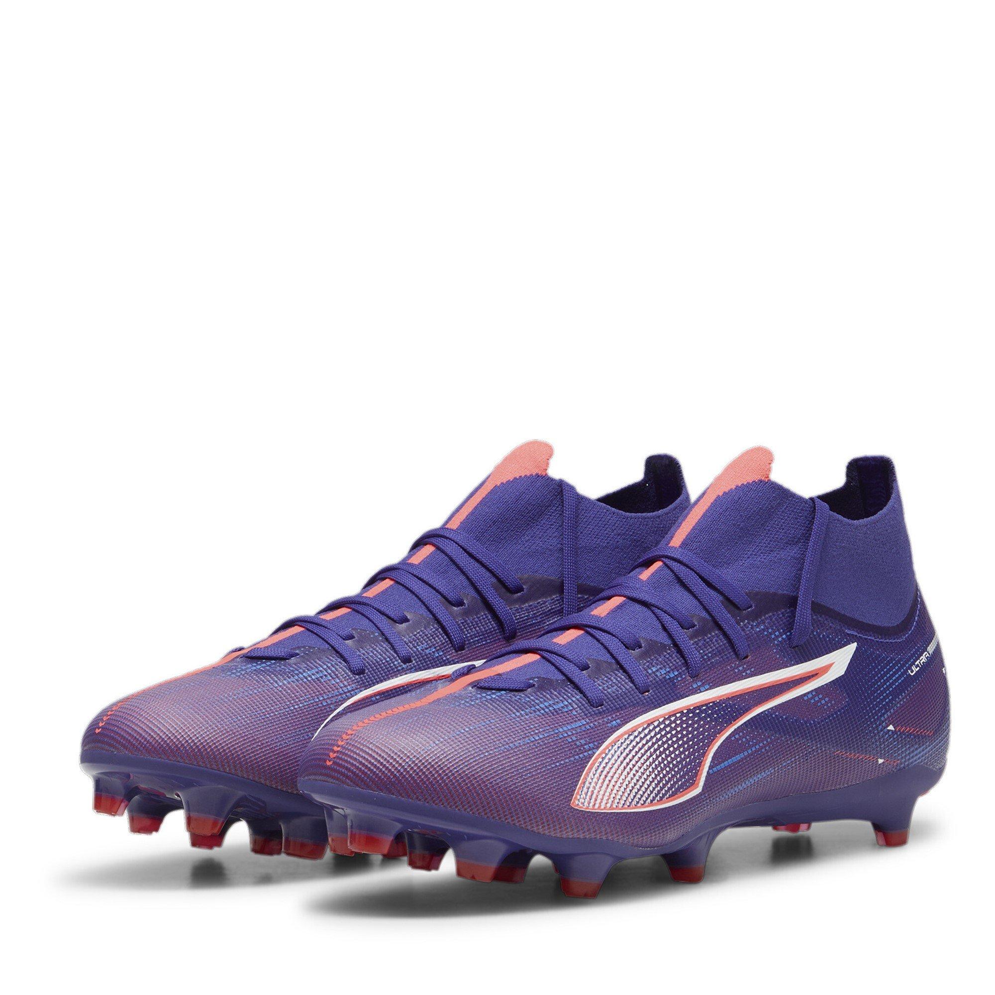 Puma Men's Ultra Match+ Firm Ground Football Boots - Purple/Wht/Org - 8.5 (42.5)