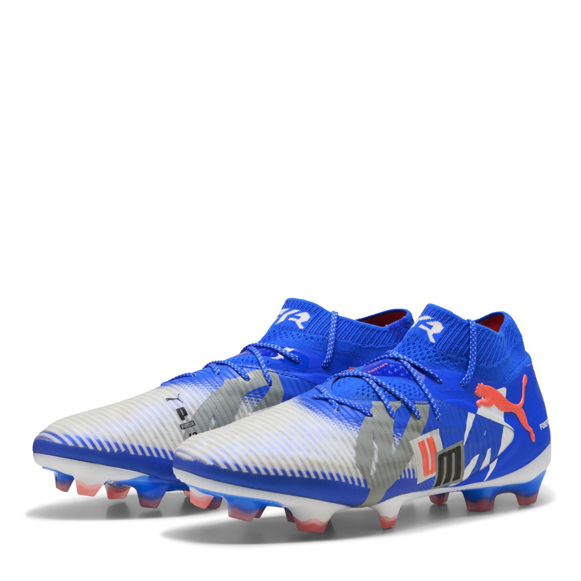 Puma Men's Future 8 Ultimate Adults Firm Ground Football Boots - White/Blue - 7 (40.5)