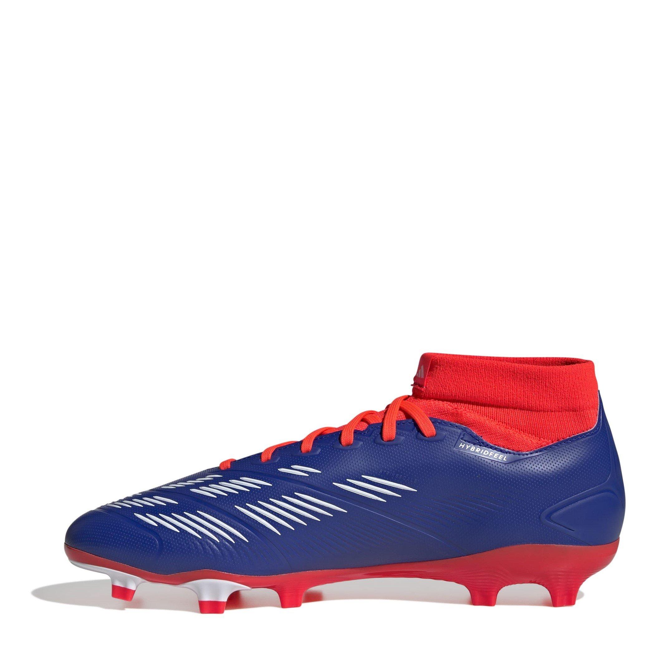 Blue/Wht/S.Red - adidas - Predator League Sock Firm Ground Boots - 2