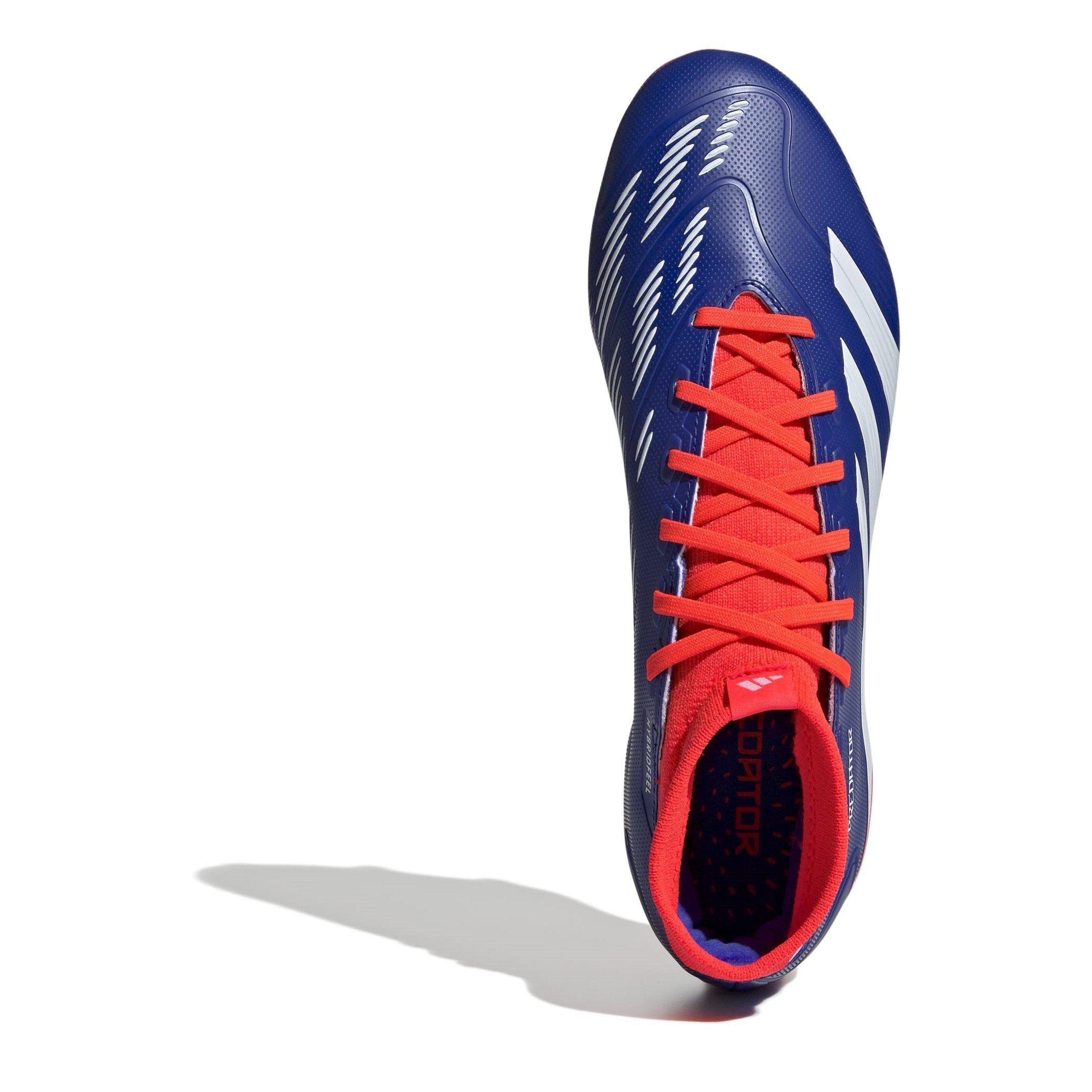 Blue/Wht/S.Red - adidas - Predator League Sock Firm Ground Boots - 5