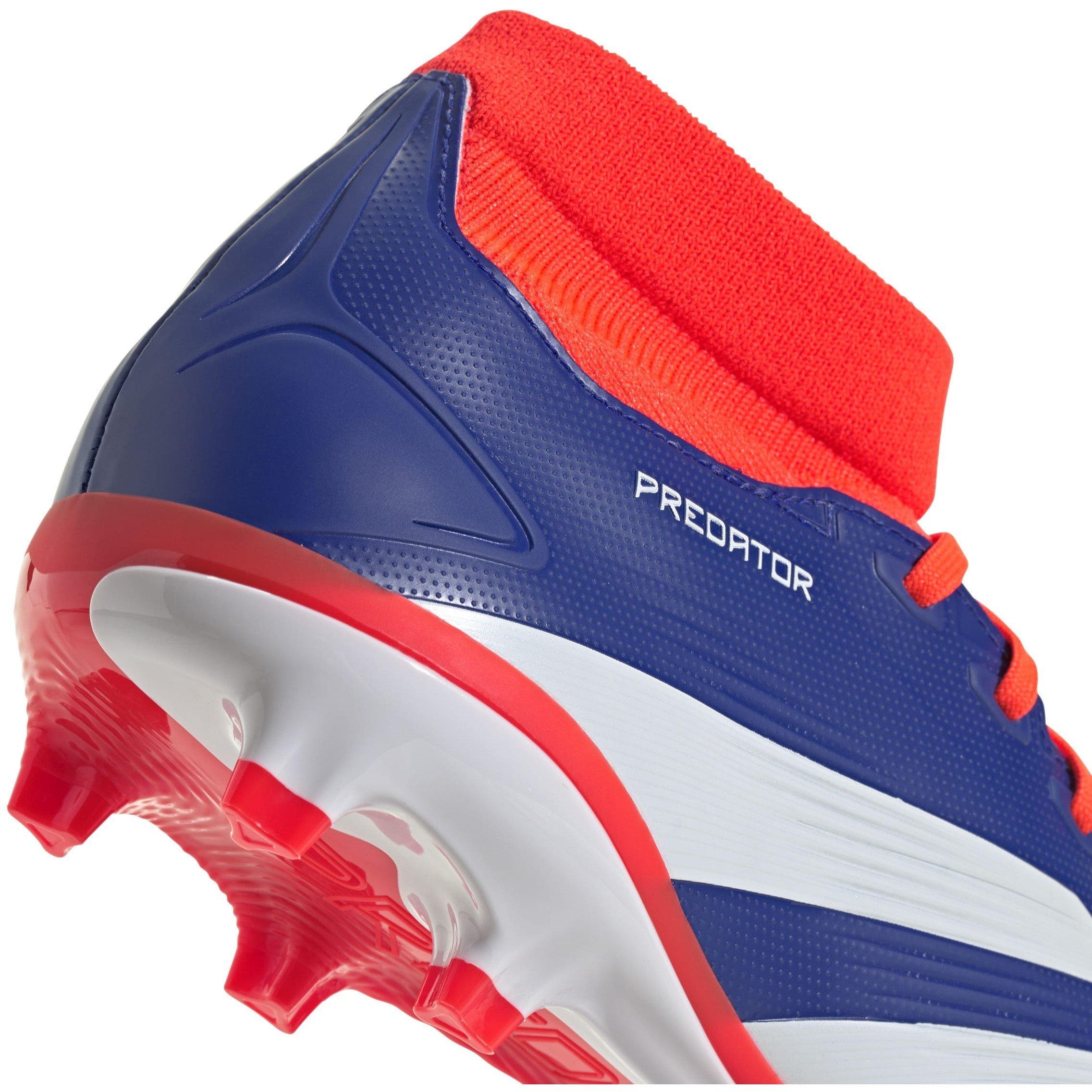 Blue/Wht/S.Red - adidas - Predator League Sock Firm Ground Boots - 8