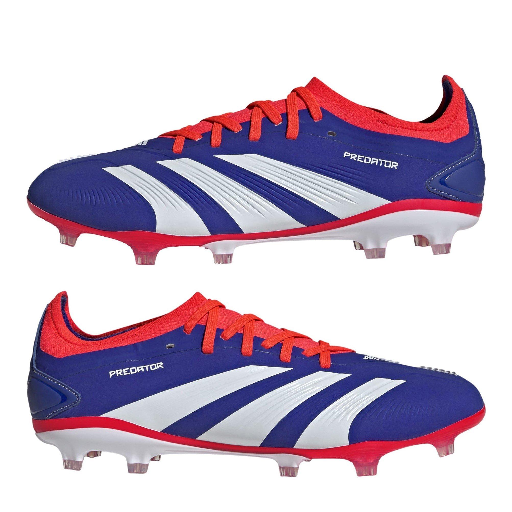 Wht/S.Red/Blue - adidas - Predator 24 Pro Firm Ground Football Boots - 9