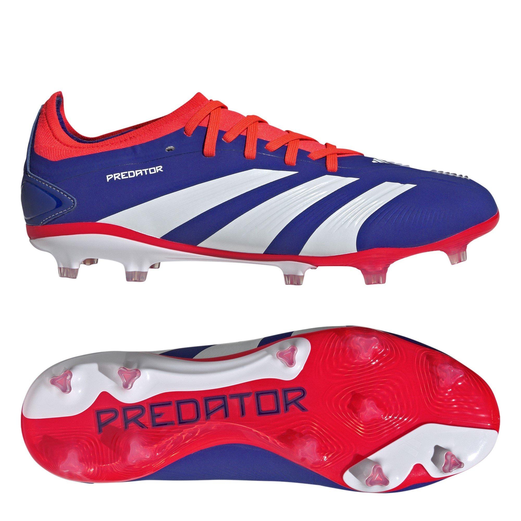 Wht/S.Red/Blue - adidas - Predator 24 Pro Firm Ground Football Boots - 10