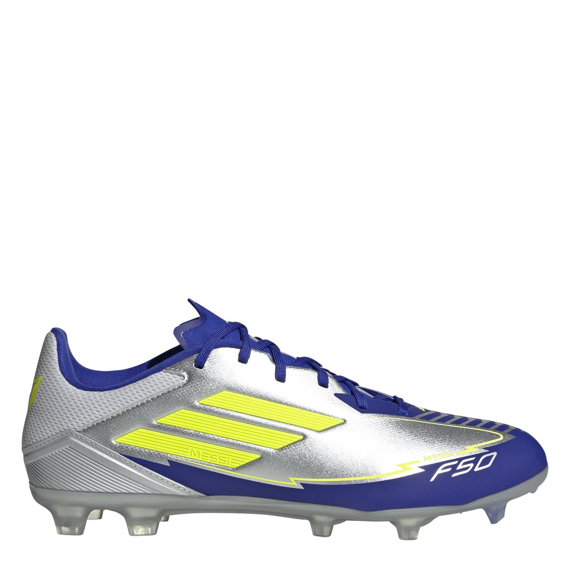 Adidas Men's F50 League Adults Firm Ground Football Boots - Silver/Blue - 7 (40.7)
