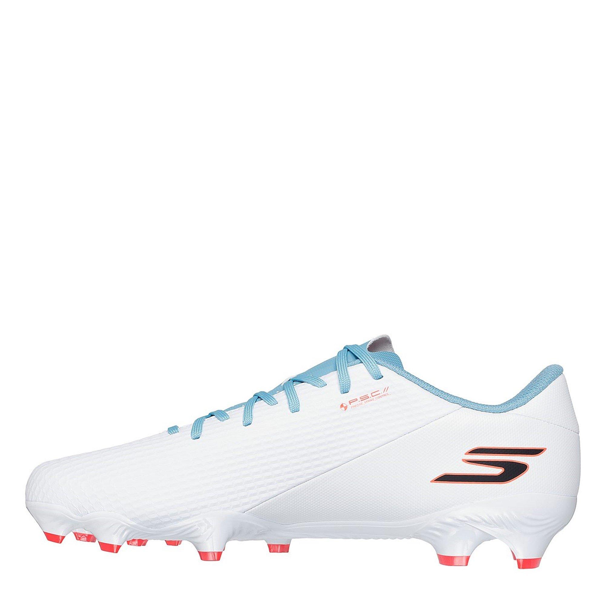 White/Blue - Skechers - SKX.2 Academy Adults Firm Ground Football Boots - 3