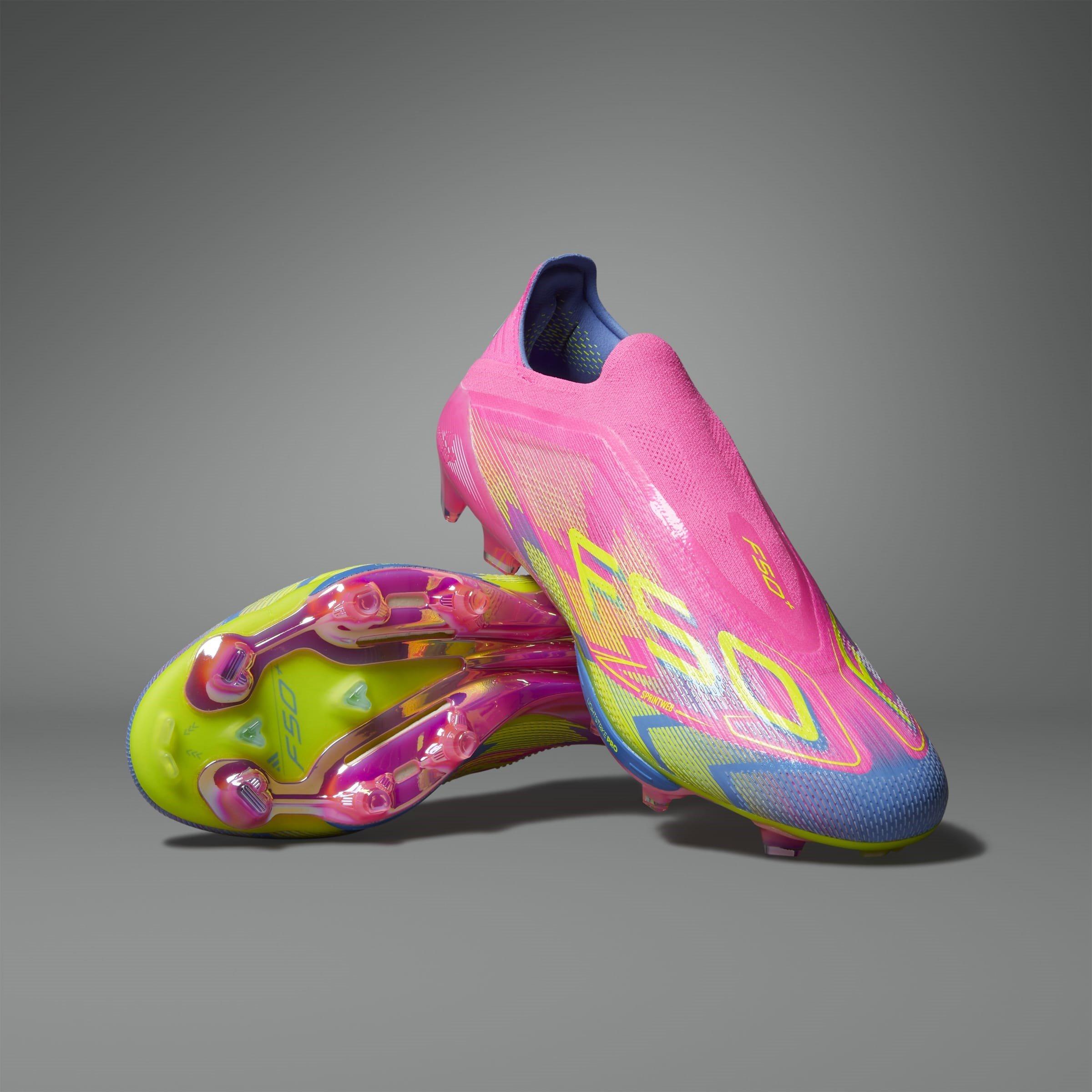 Rose/Jaune - adidas - F50+ Firm Ground Football Boots Mens - 10