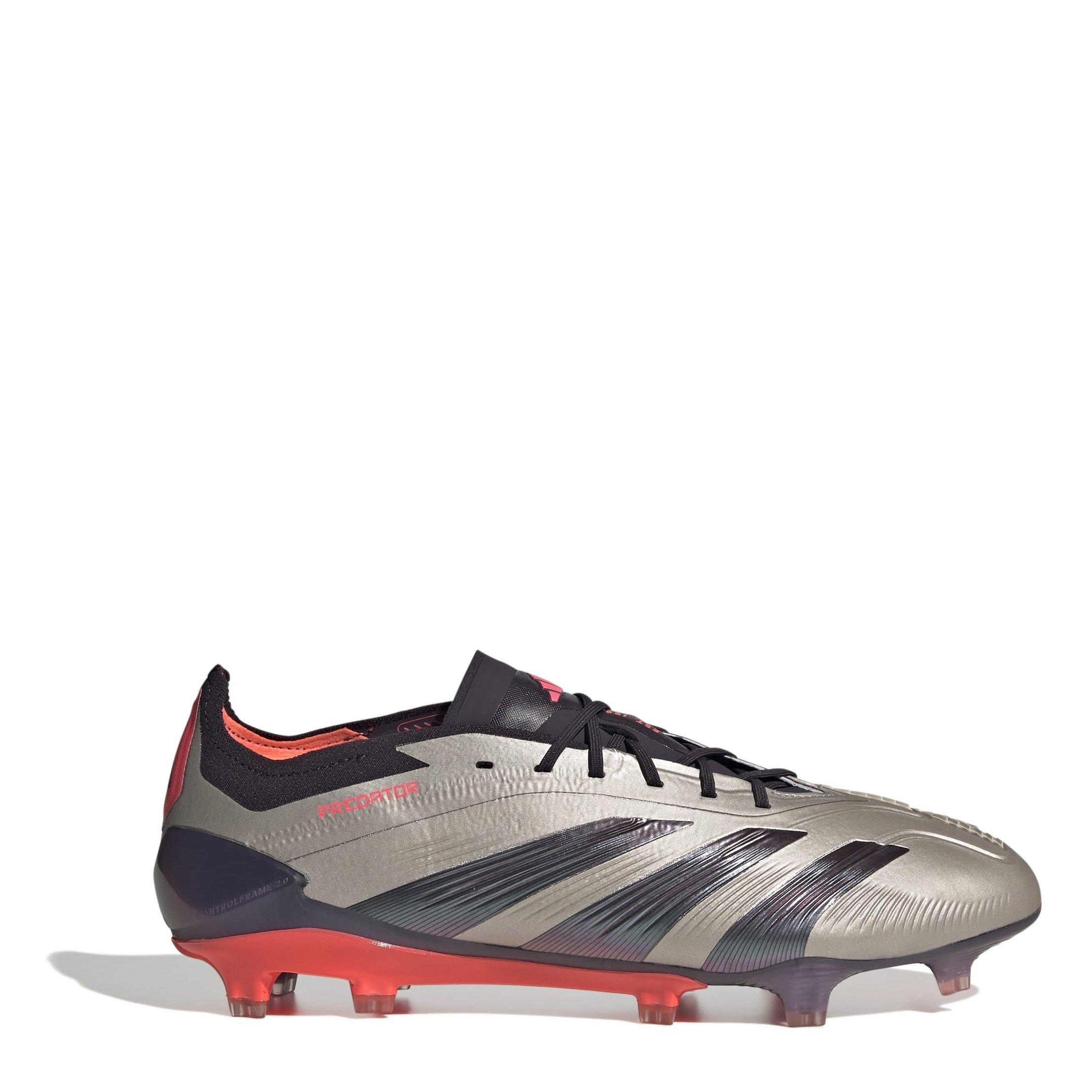 Adidas Men's Predator Elite Firm Ground Football Boots - Silver/Black - 7 (40.7)