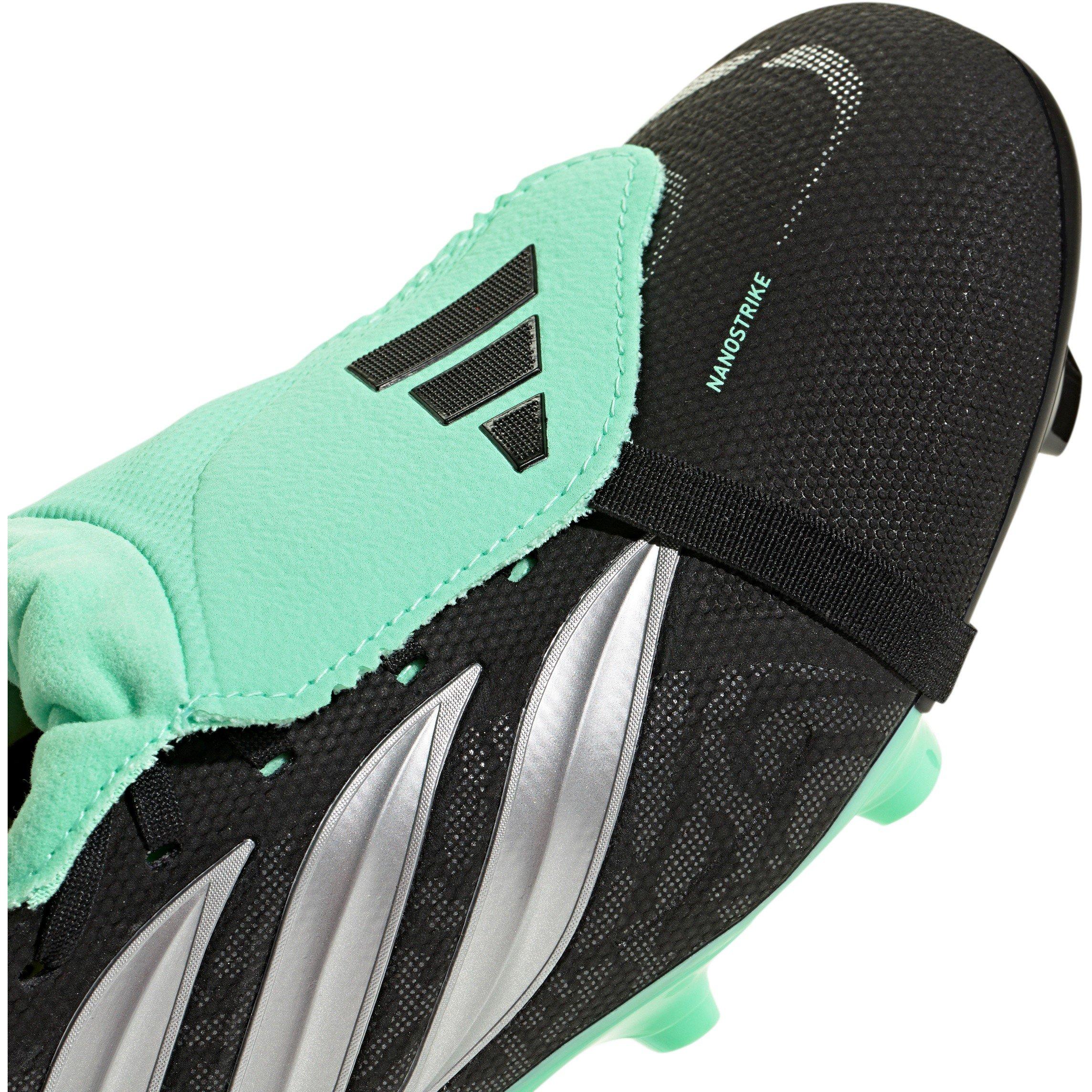 Blk/Silver/Mint - adidas - Predator League Fold-Over Tongue Firm Ground Boots - 7
