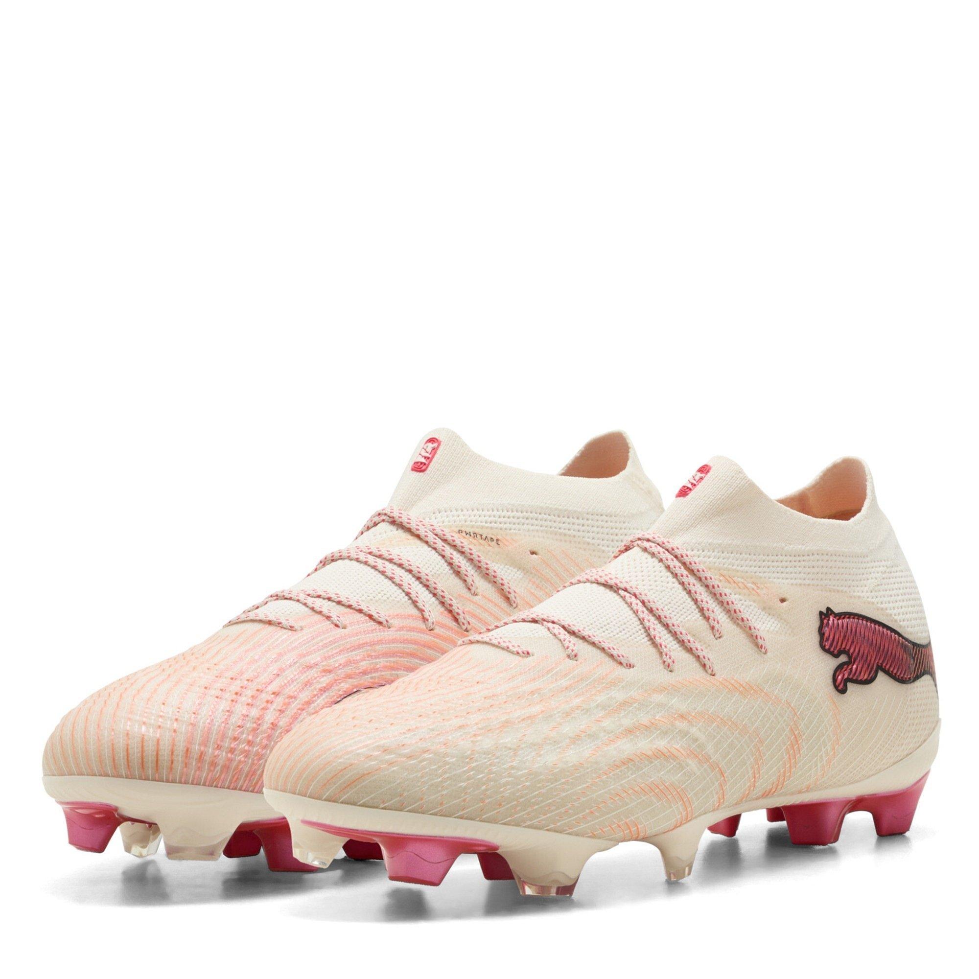 Puma Men's Future 9 Ultimate Firm Ground Football Boots - Almond/Red - 9 (43)