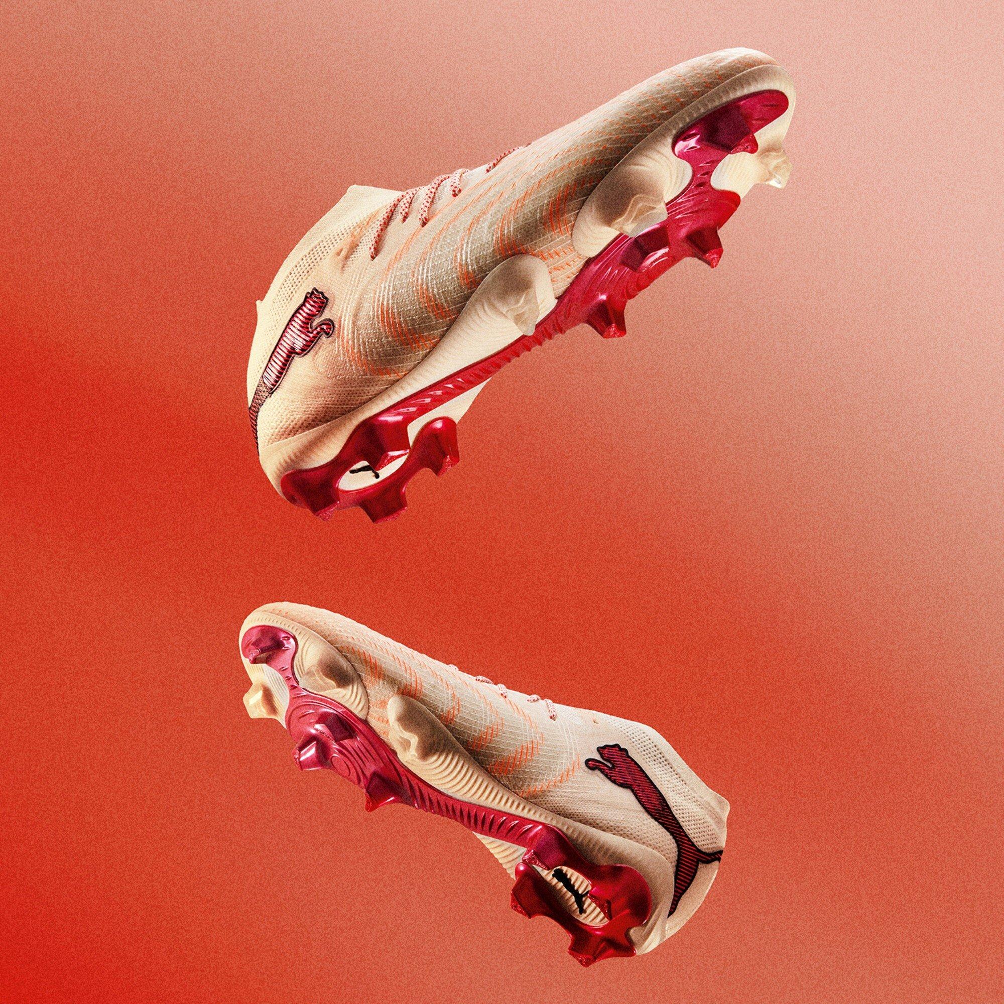 Almond/Red - Puma - PUMA Future 9 Ultimate Firm Ground Football Boots Adults - 9