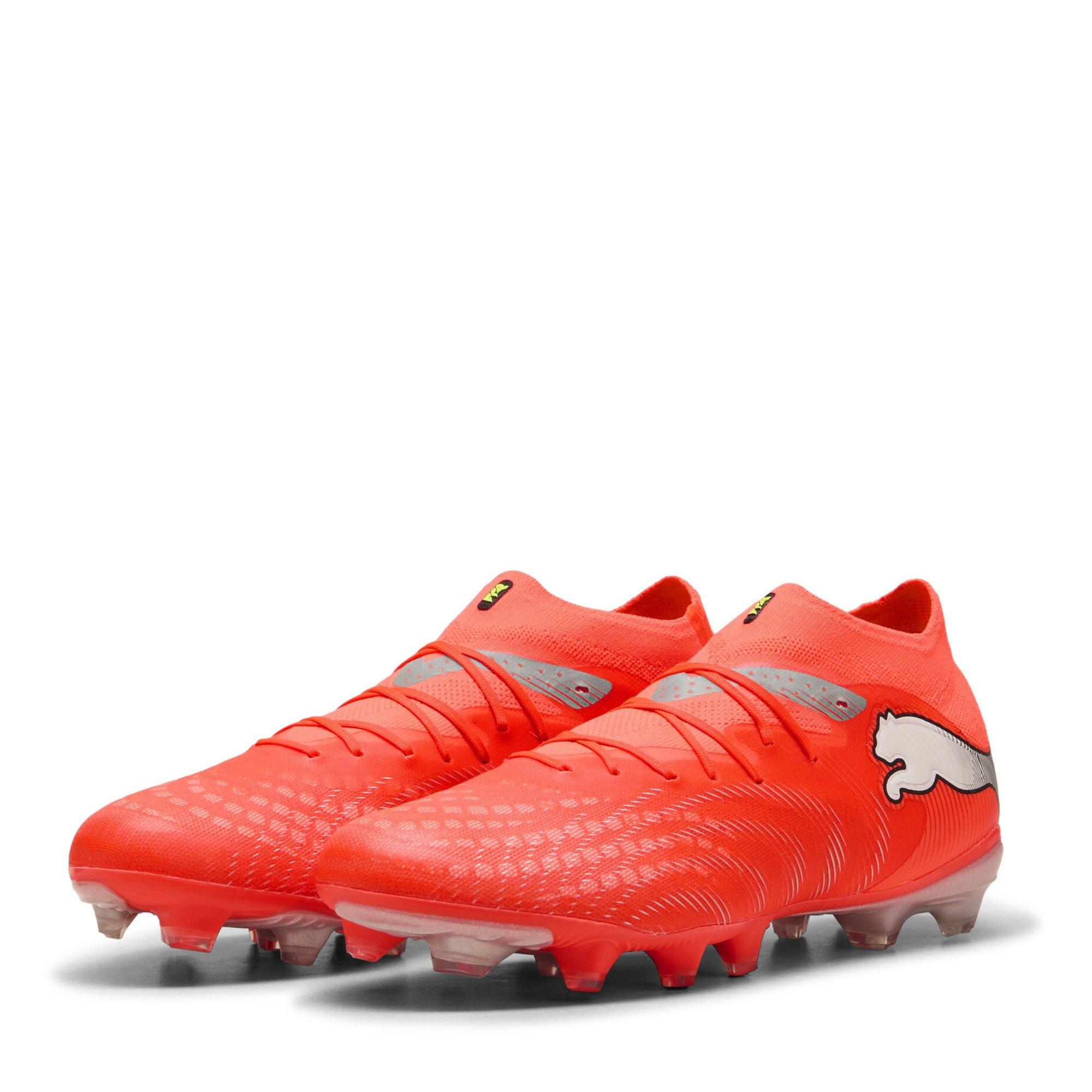 Puma Men's Future 9 Pro Firm Ground Football Boots - Red/Silver - 9 (43)