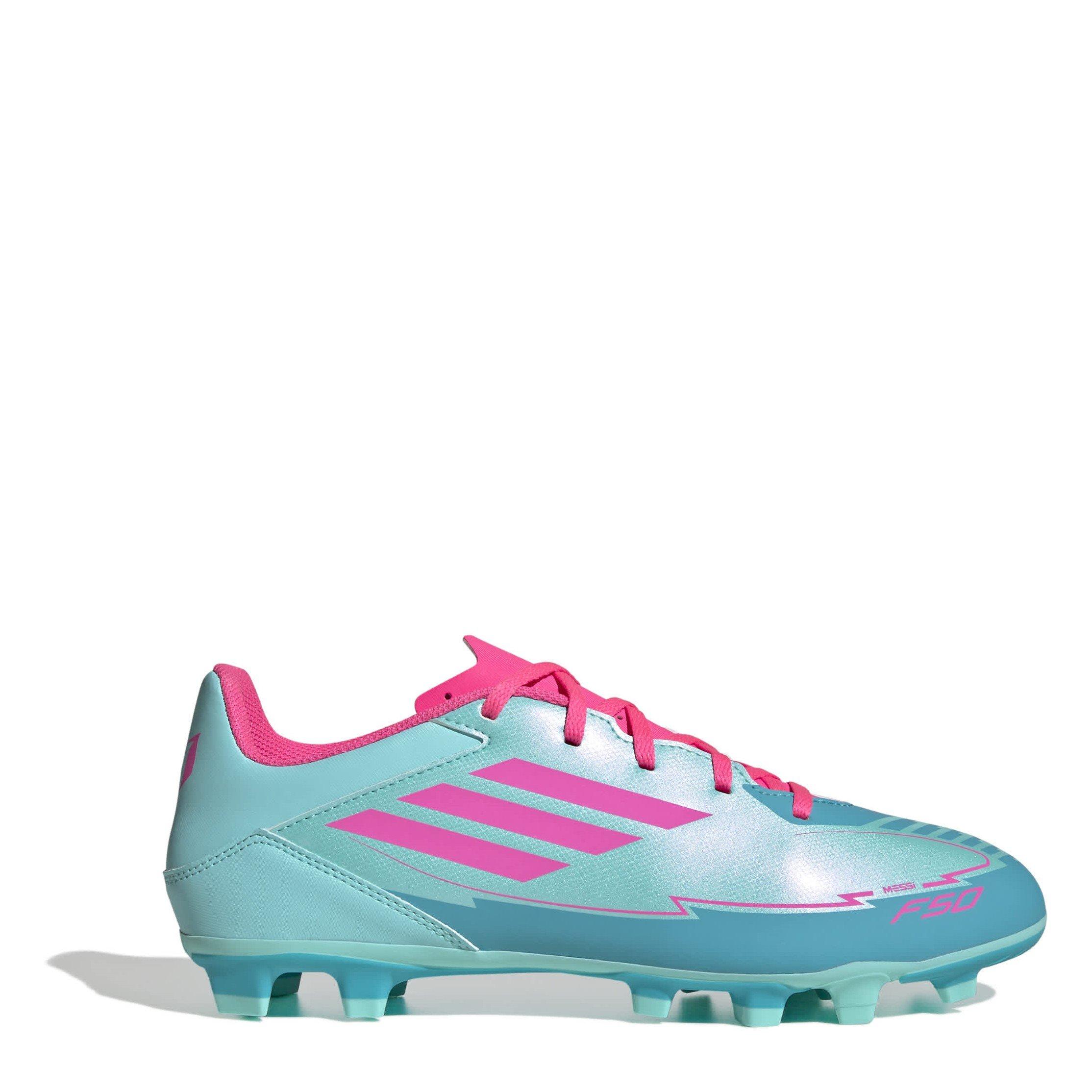 Adidas  F50 Adults Firm Ground Football Boots - Aqua/Pink/Cyan - 10.5(45.3)