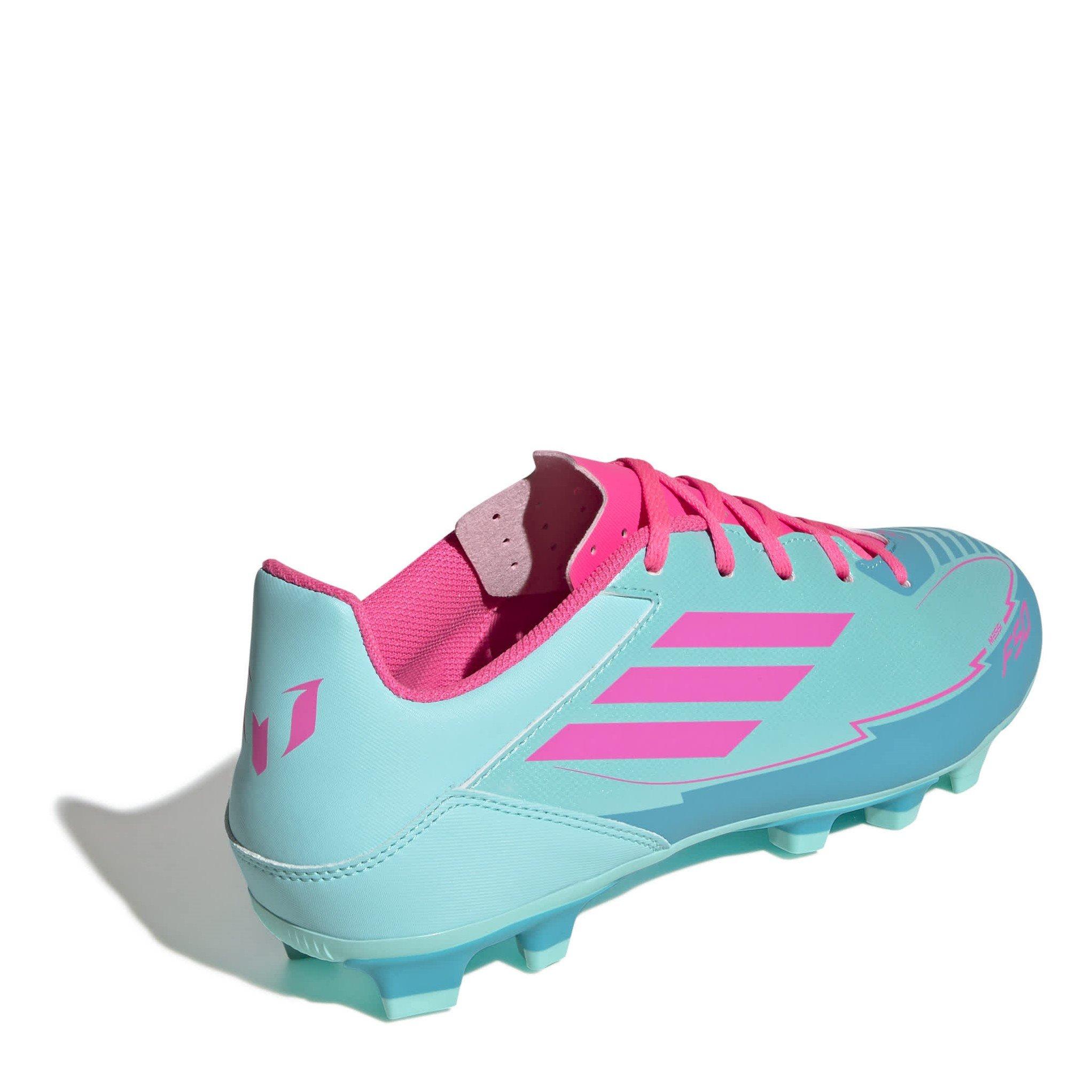 Aqua/Roze/Cyaan - adidas - F50 Unisex Adults Firm Ground Football Boots - 4