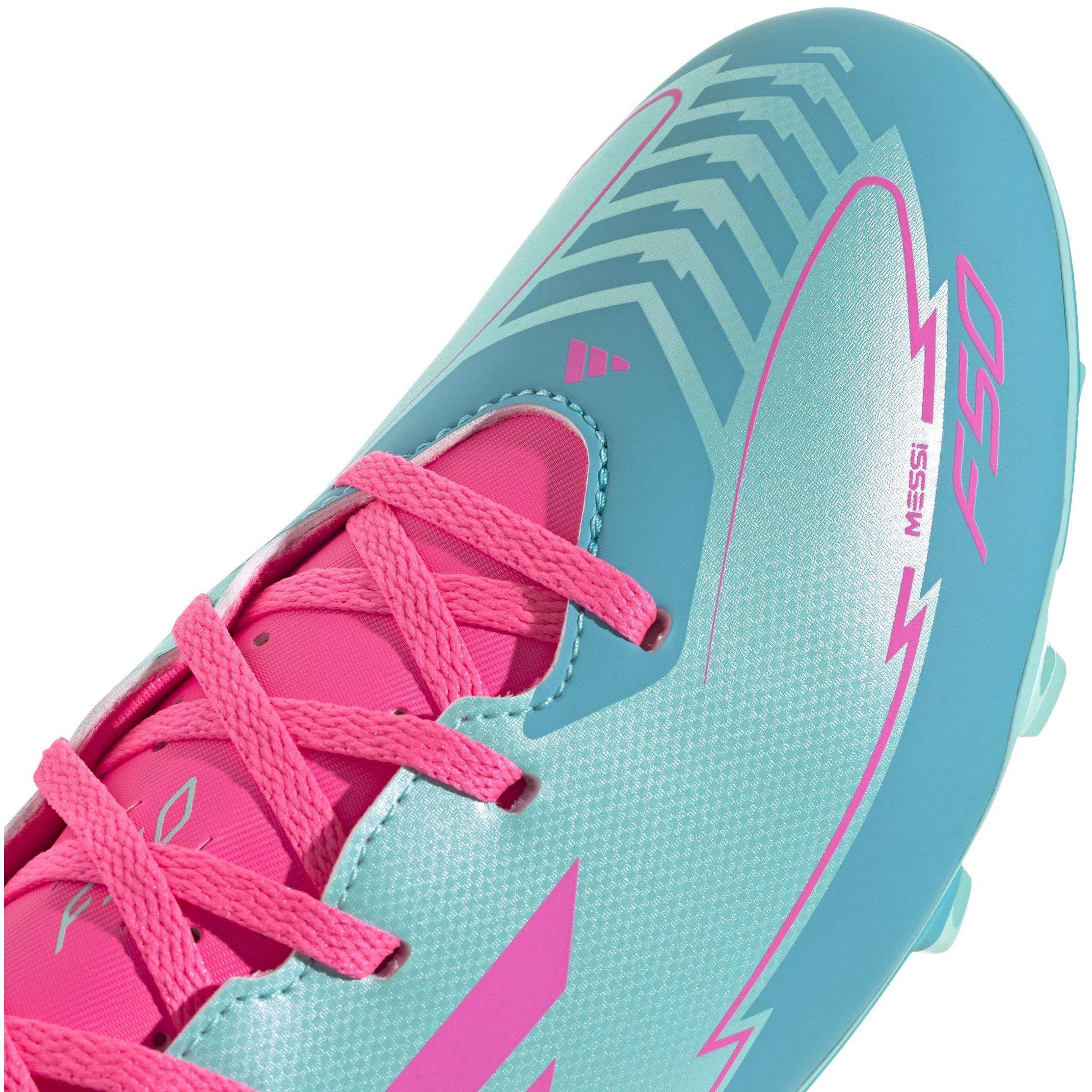 Aqua/Roze/Cyaan - adidas - F50 Unisex Adults Firm Ground Football Boots - 8
