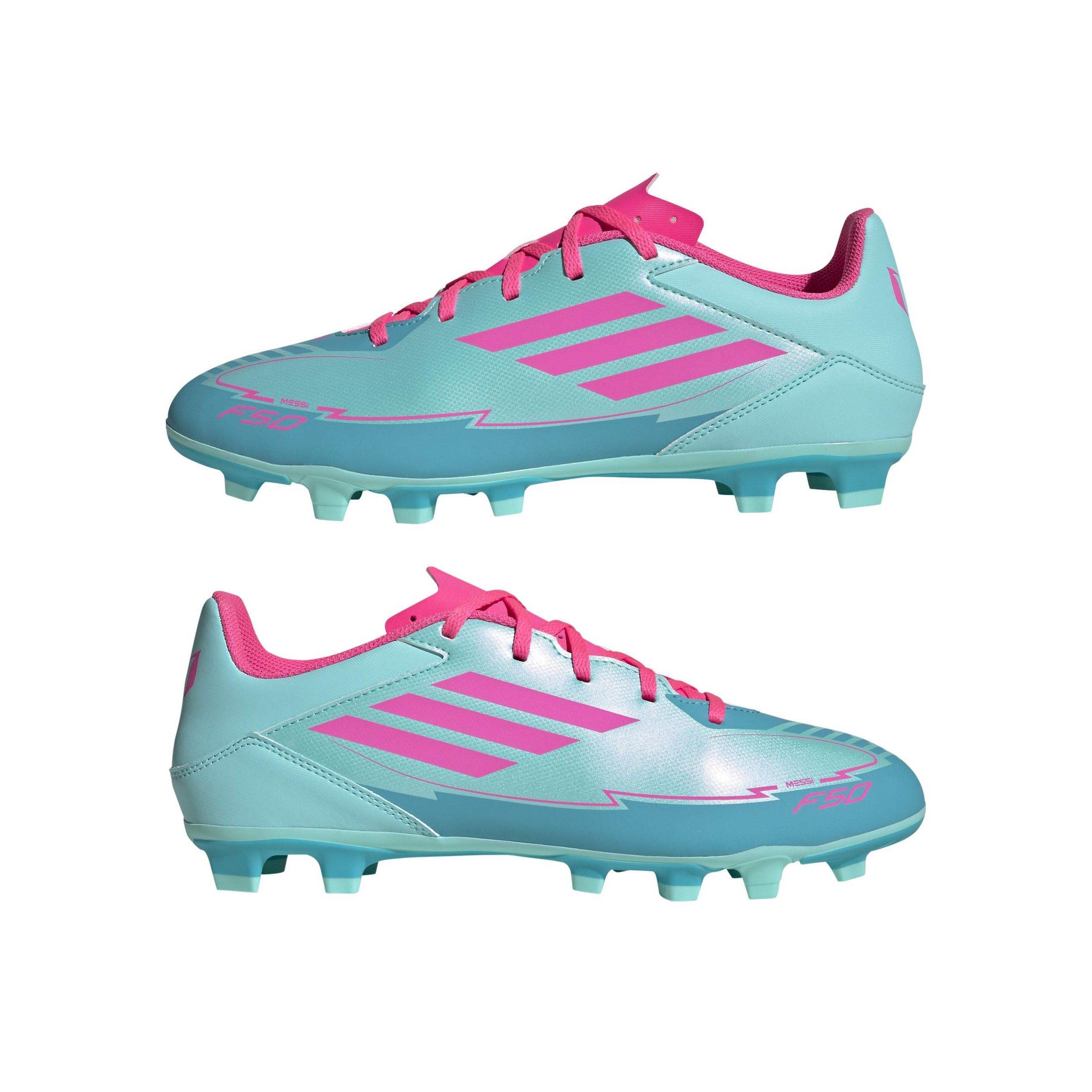 Aqua/Roze/Cyaan - adidas - F50 Unisex Adults Firm Ground Football Boots - 9
