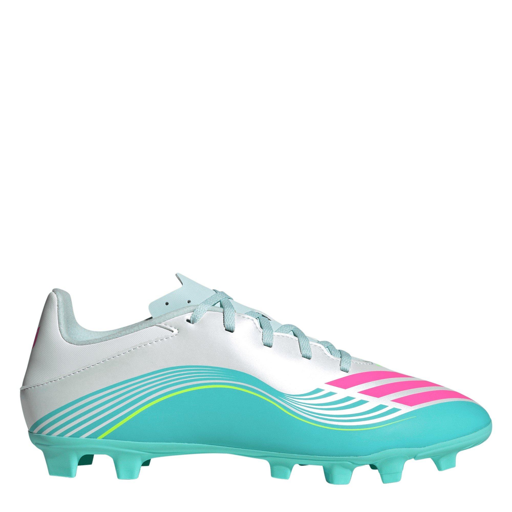 Adidas Men's F50 Club Adults Firm Ground Football Boots - Wht/Pink/Blue - 6 (39.3)