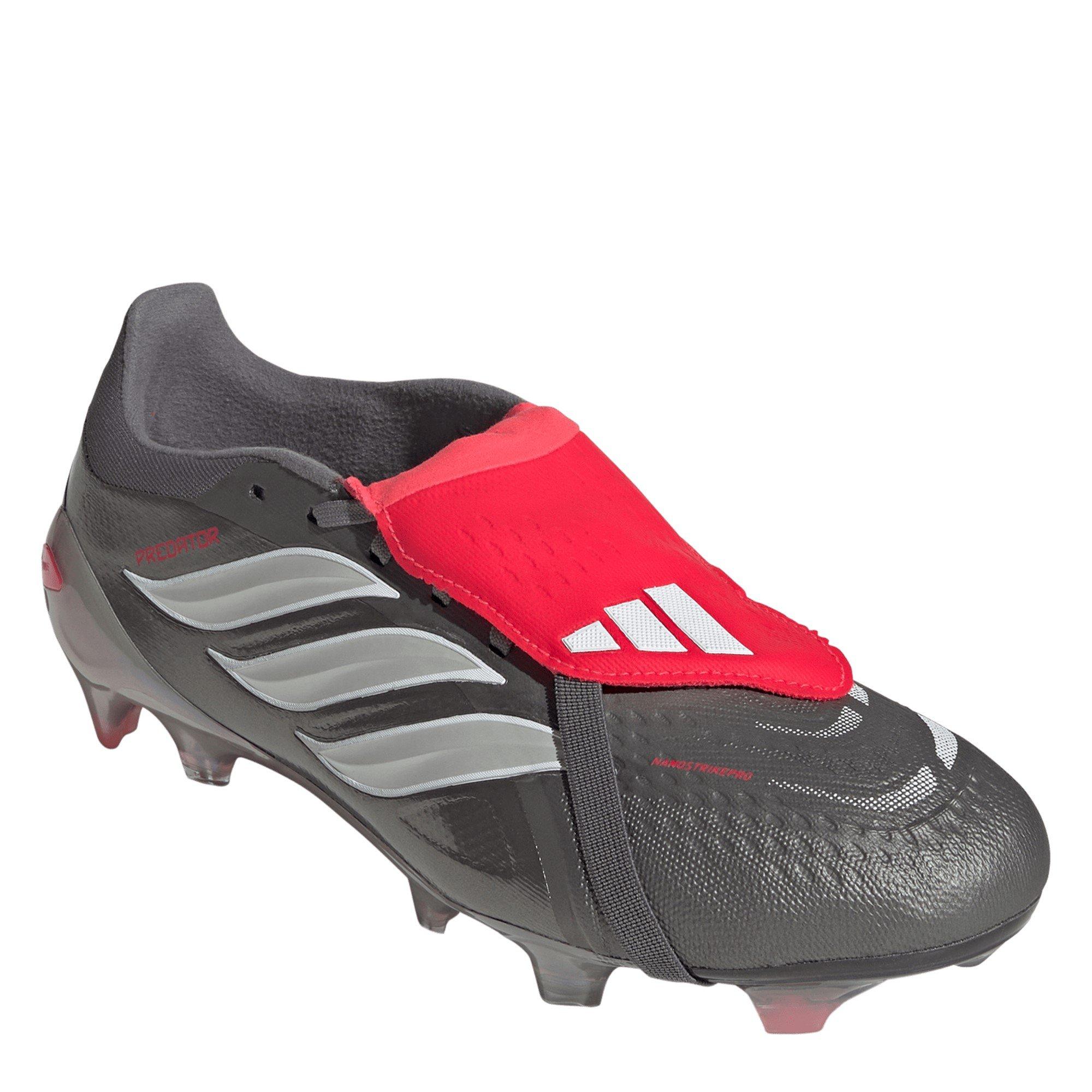 Grey/Red - adidas - Predator Pro Fold Over Tongue Firm Ground Football Boots - 3
