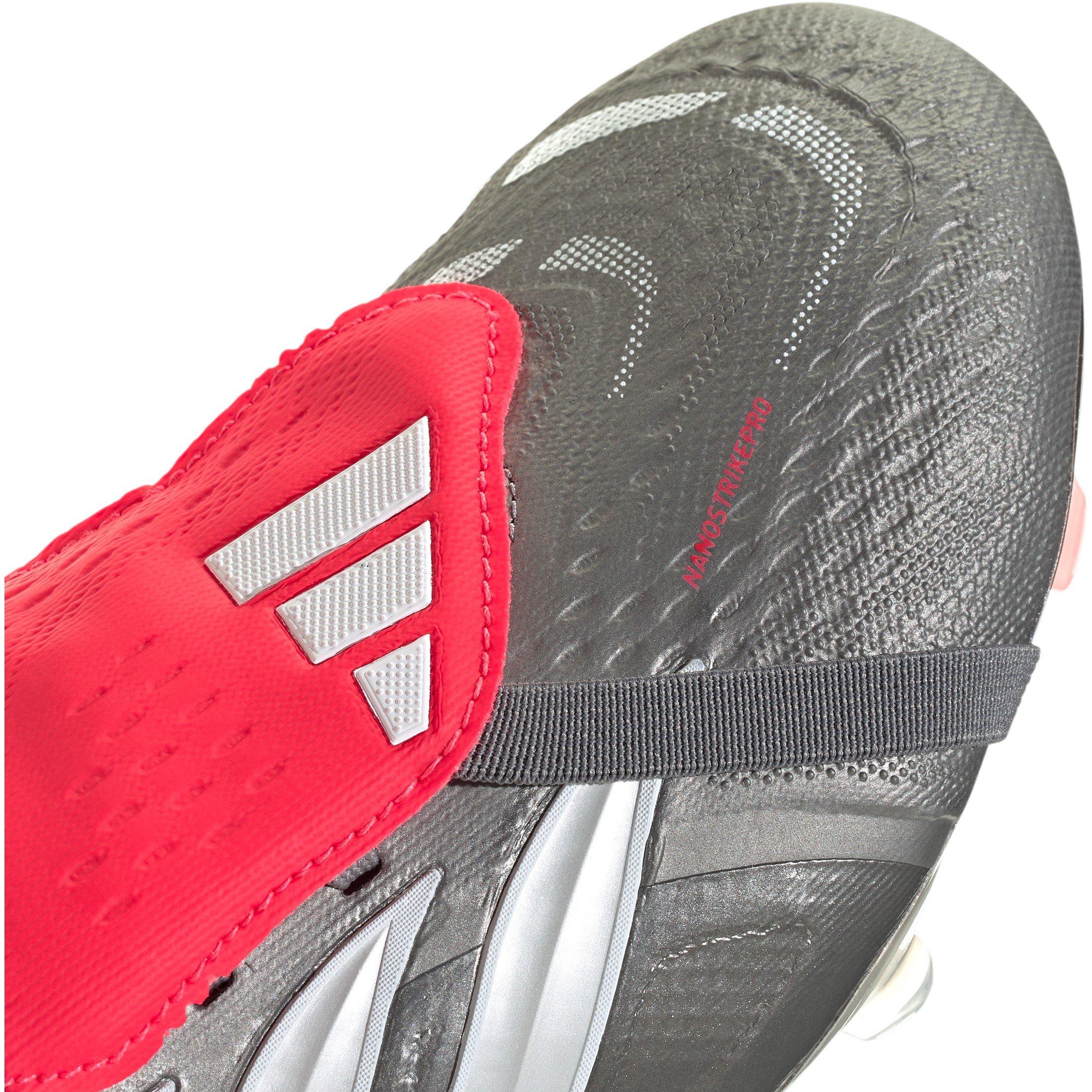 Grey/Red - adidas - Predator Pro Fold Over Tongue Firm Ground Football Boots - 8