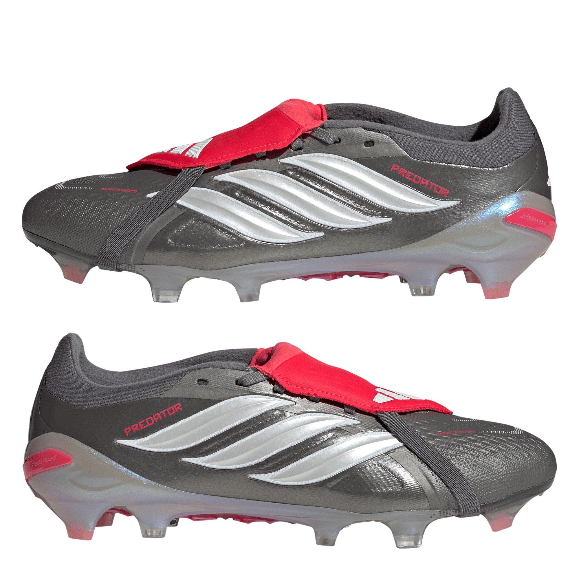 Grey/Red - adidas - Predator Pro Fold Over Tongue Firm Ground Football Boots - 9