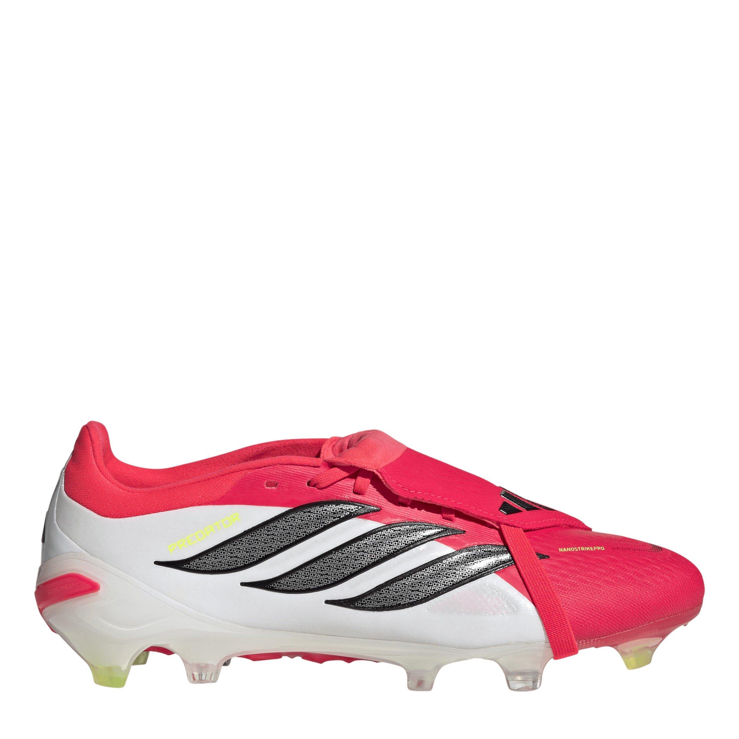 Adidas Men's Pator Pro Fold Over Tongue Firm Ground Football Boots - Red/Blk/White - 6 (39.3)
