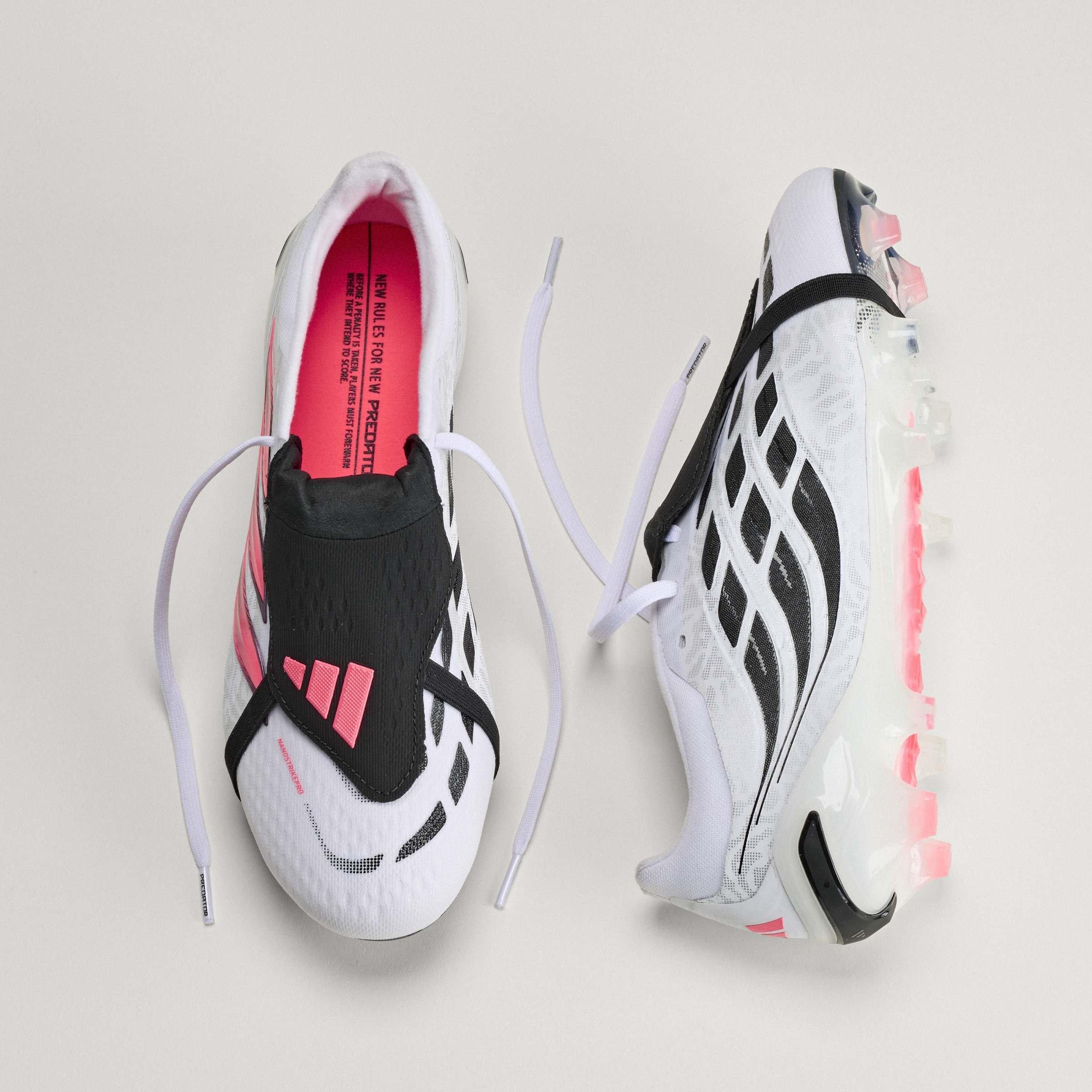White/Coral - adidas - Men's Predator Pro Fold Over Tongue Firm Ground Football Boots - 13