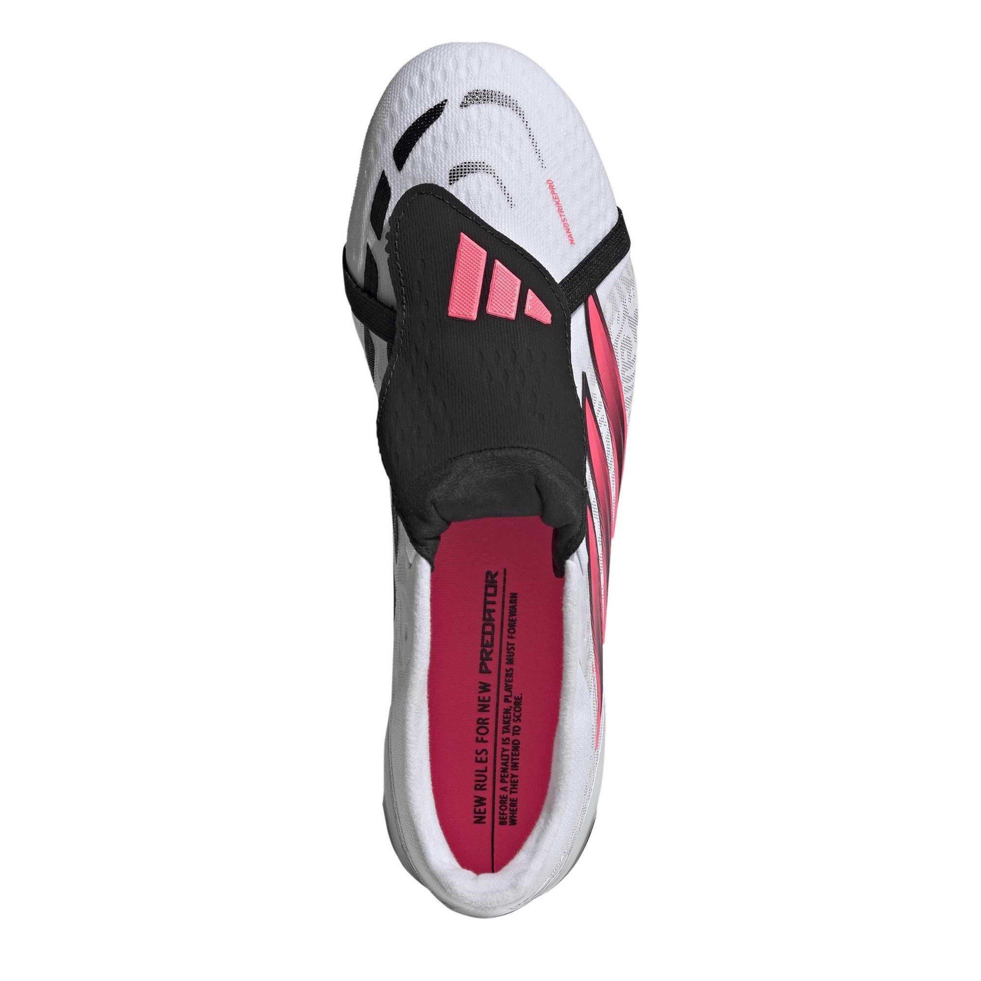 White/Coral - adidas - Men's Predator Pro Fold Over Tongue Firm Ground Football Boots - 6