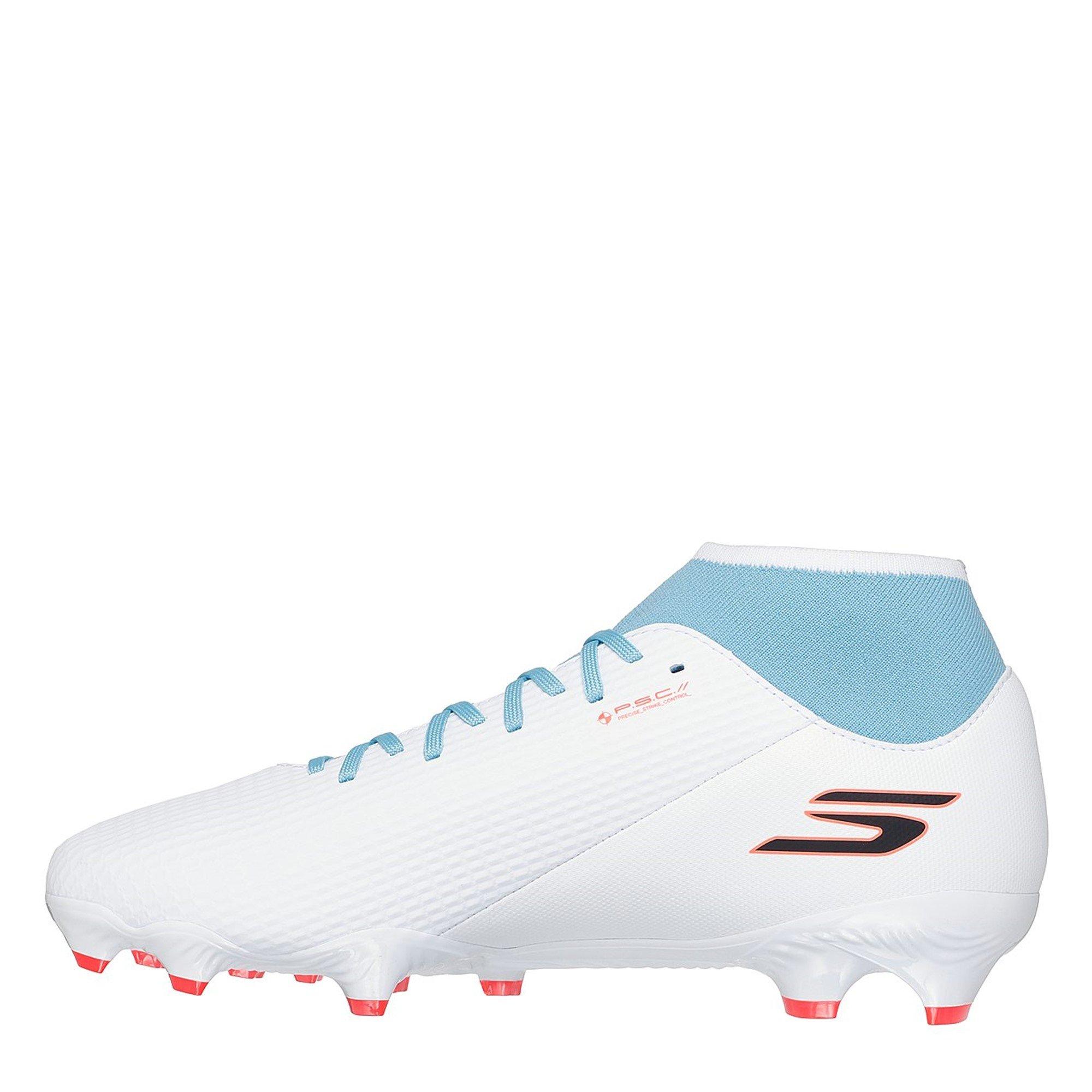 White/Blue - Skechers - SKX.2 Academy Adults High Firm Ground Football Boots - 3
