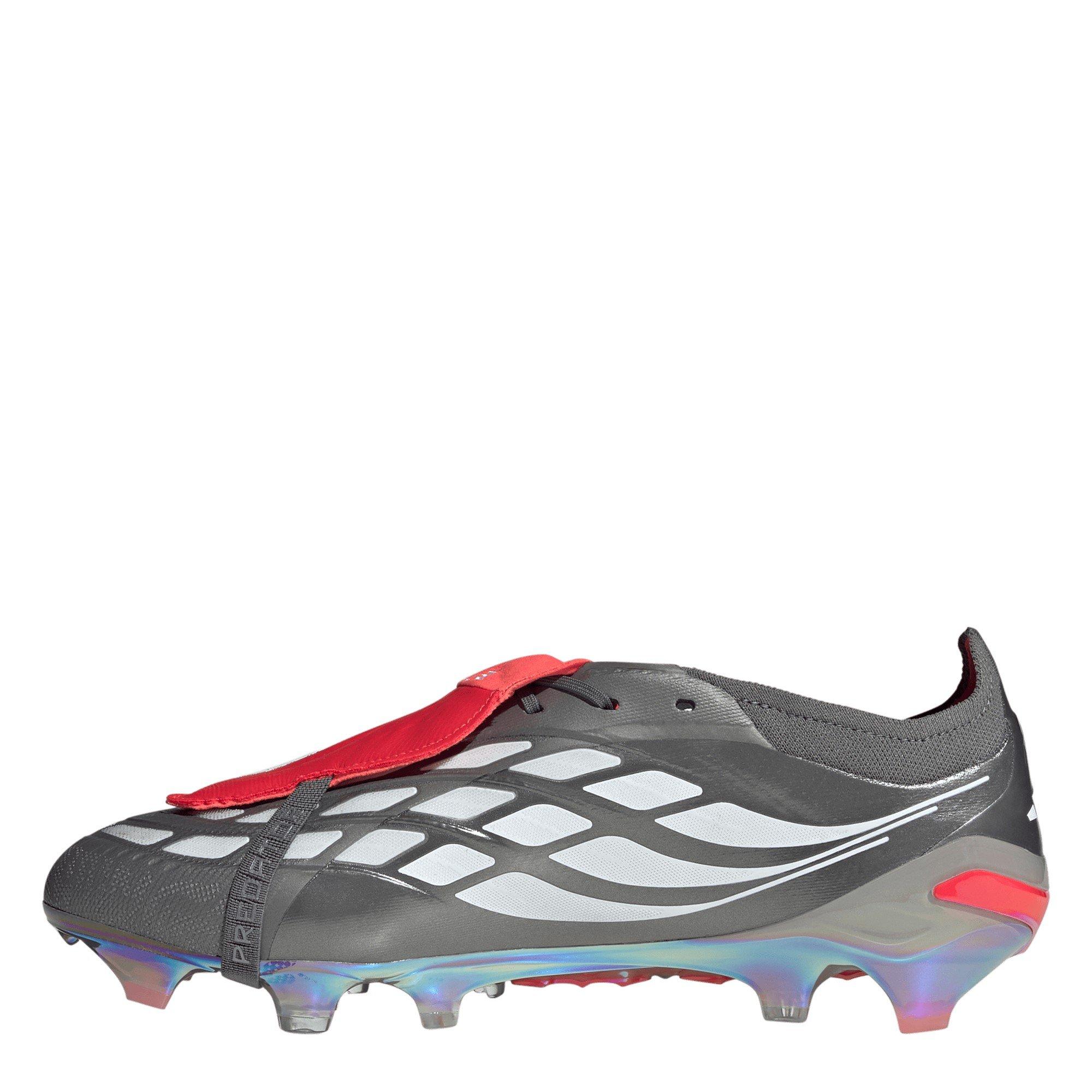 Grey/Red - adidas - Predator Elite Fold-Over Tongue Firm Ground Football Boots - 2