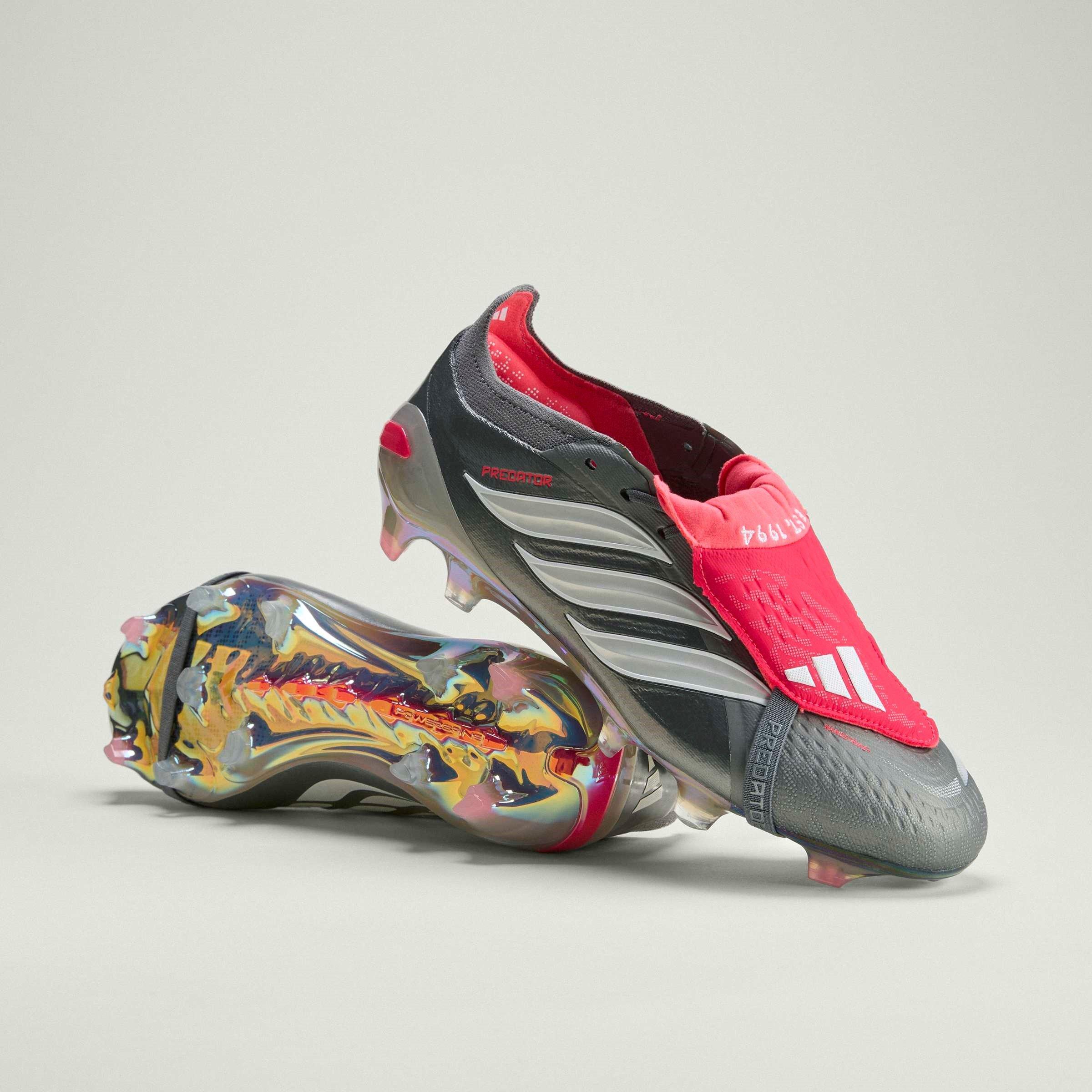 Grey/Red - adidas - Predator Elite Fold-Over Tongue Firm Ground Football Boots - 12
